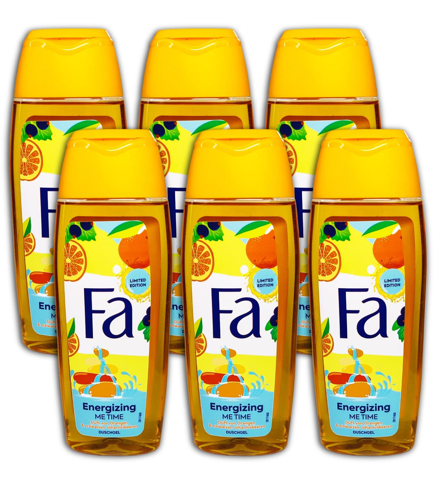 TopDeal Fa Energizing Me Time Shower Gel Orange and Black Currant Fragrance 6 x 250 ml