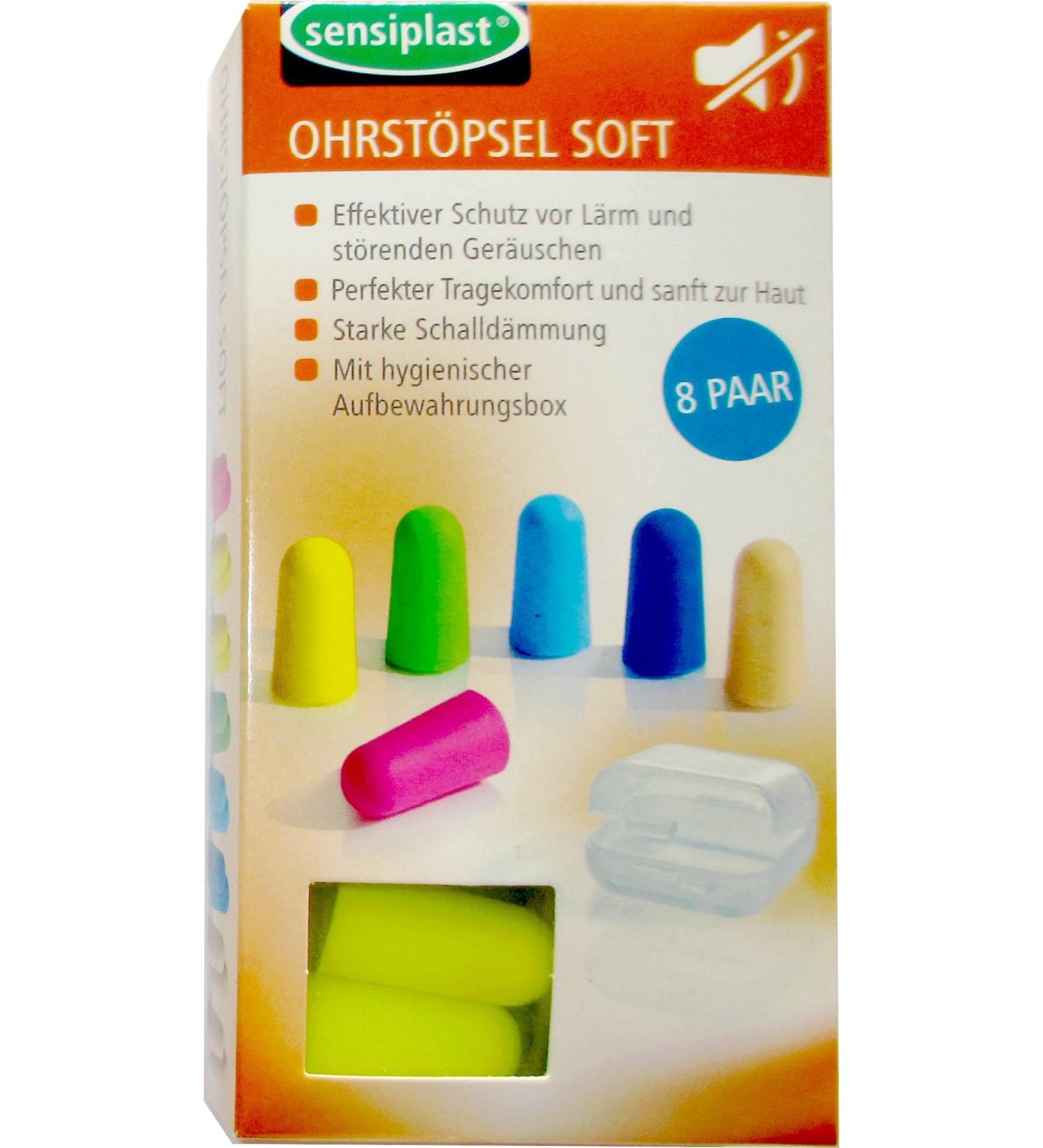 Soft earplugs with storage box 8 pairs