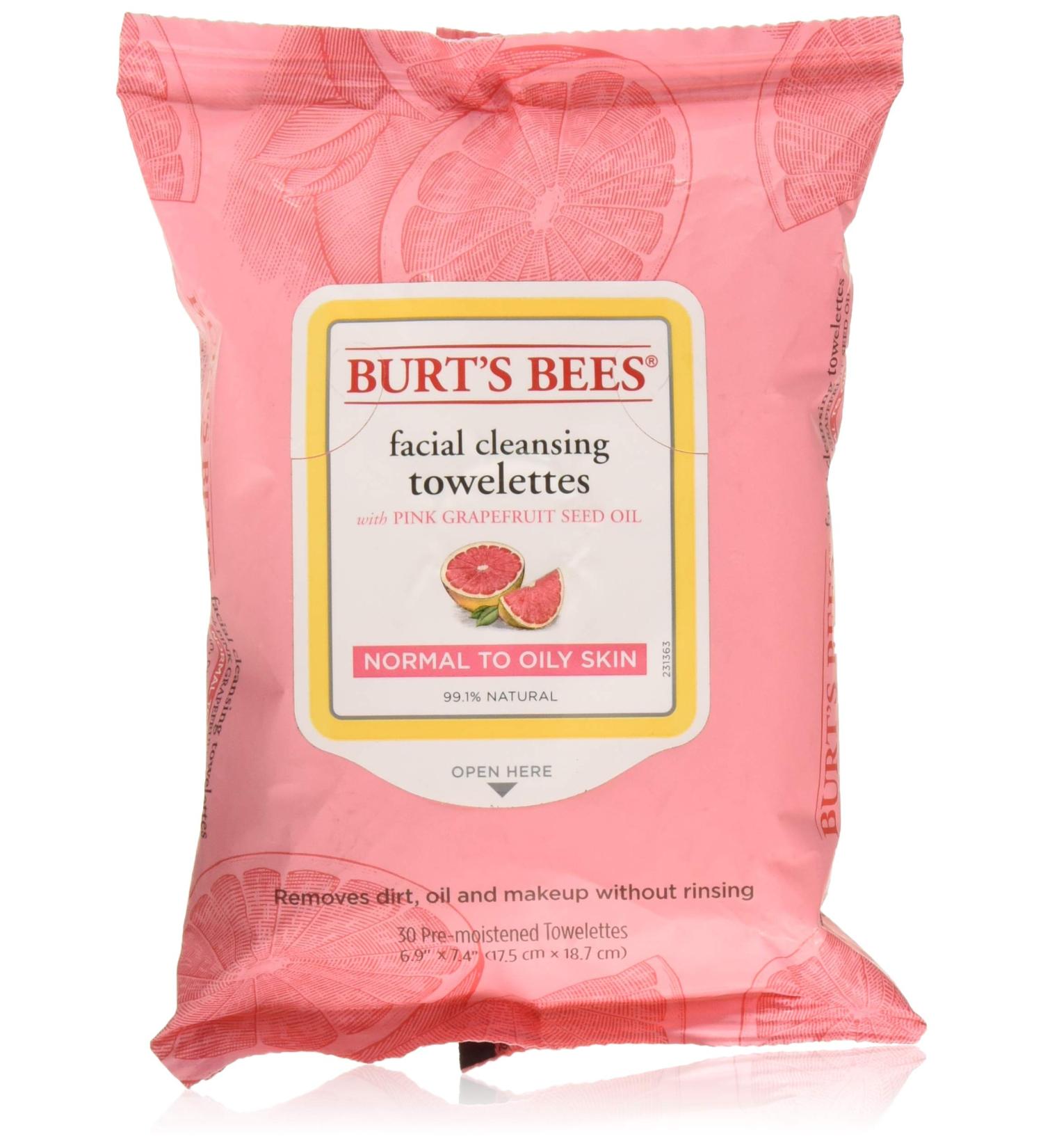 Burts Clnse Towelette Gra Size 30ct Burts Cleasing Towel Pink Grapefruit 30ct