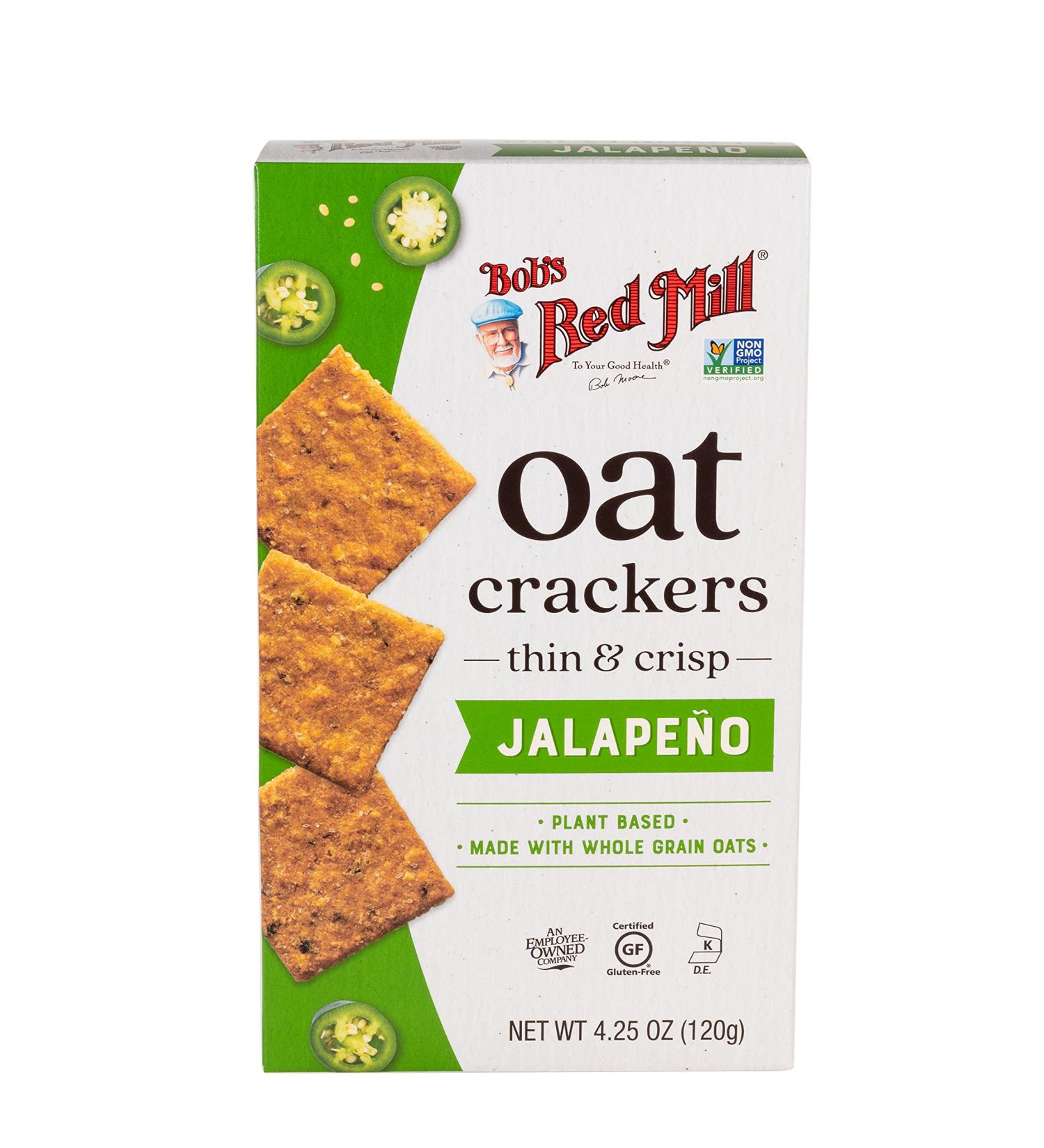 Bob's Red Mill Jalape o Oat Crackers 4.25 oz - Spicy Whole Grain Snack - Buy Online on GoSupps.com