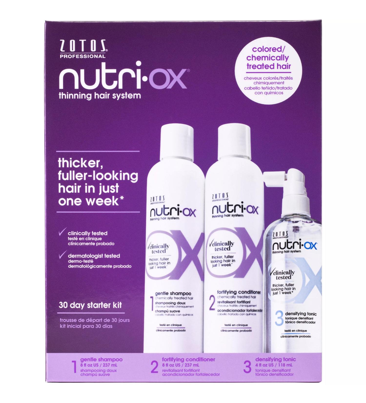 NUTRI-OX Starter Kit for Color-Treated Thinning Hair - Thicker Fuller Hair | Peppermint | Clinically Tested | 30 Day Supply | International Shipping Available - Buy Online on GoSupps.com