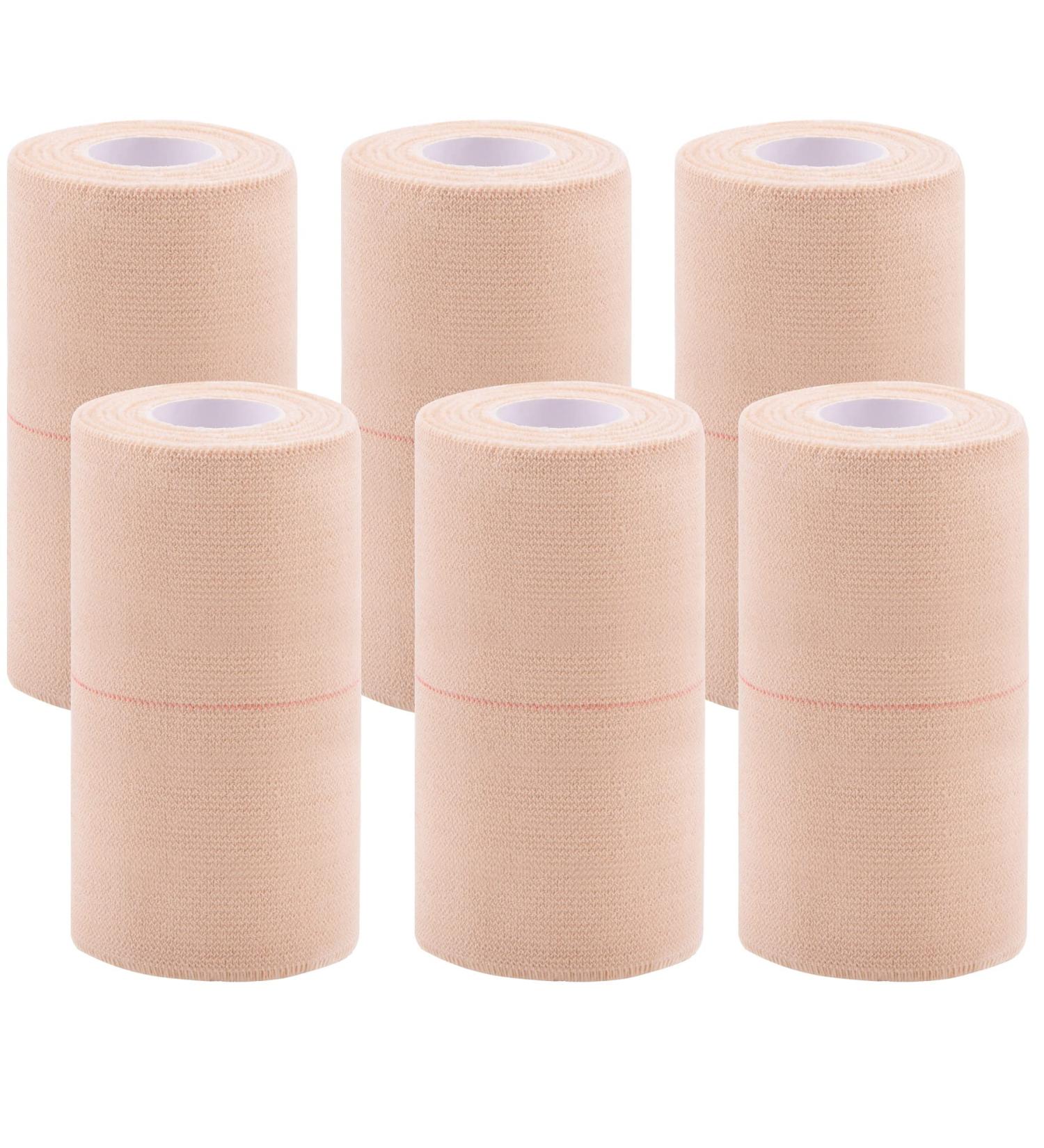 BQTQ 6 Rolls Elastic Adhesive Tape - 4 Inch Self-Adhesive Bandage Wrap for Wound Care & Sports Injuries - Beige Elastic Tape for Wrist & Ankle Sprains - Buy Online on GoSupps.com