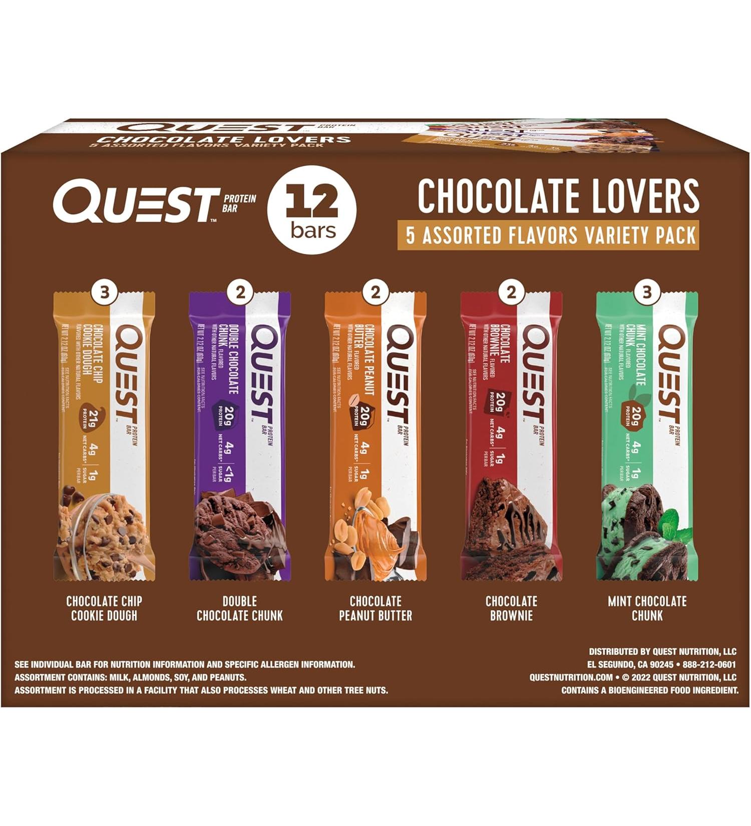 Quest Nutrition Protein Bars - Chocolate Lovers - Pack of 12 - 1.76 Oz. - Buy Online on GoSupps.com