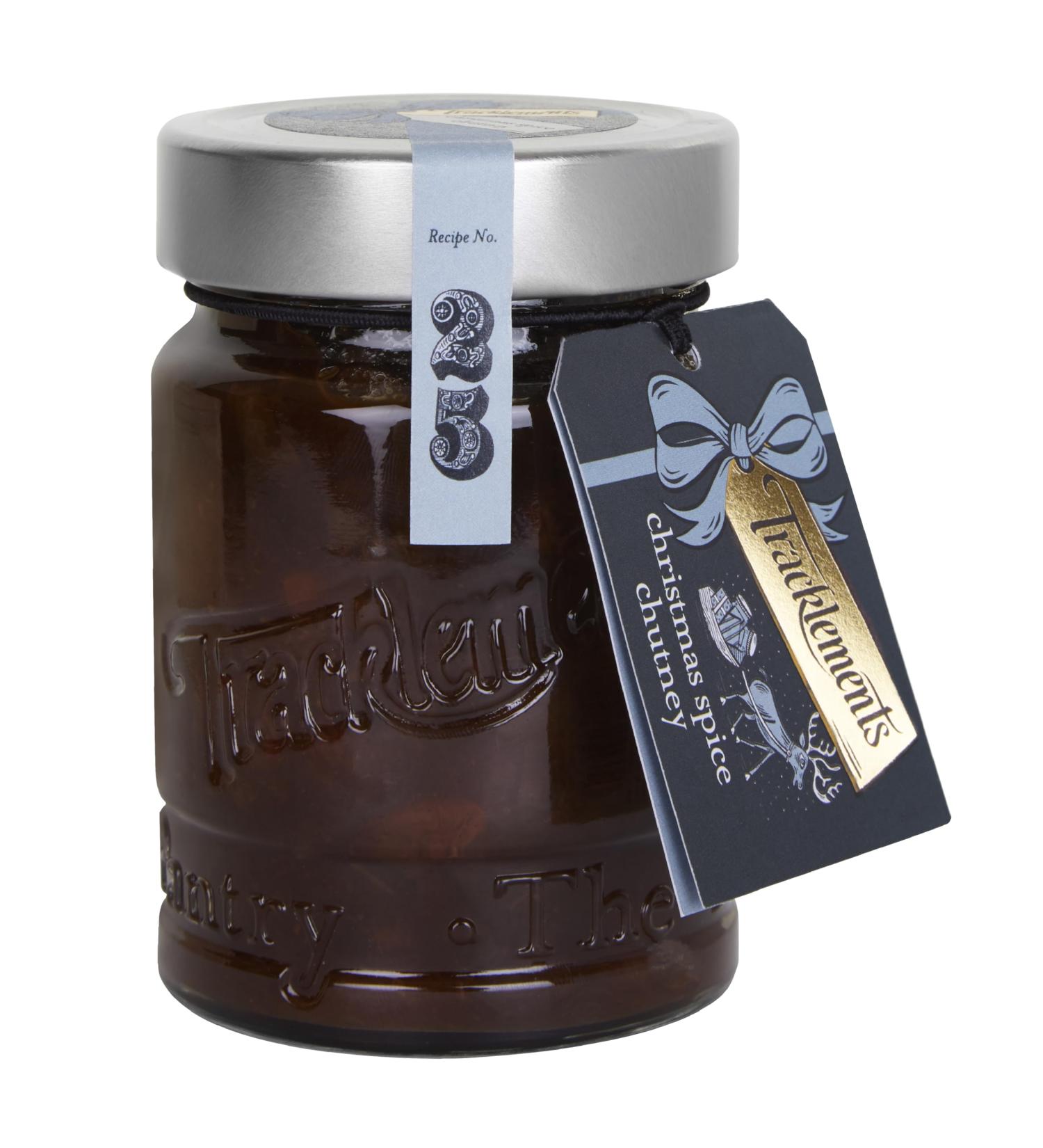 Tracklements Christmas Spice Chutney Gift Jar Handmade In Wiltshire Christmas Classic Made with Cranberries and Bramley Apples Use as Marinade or Dip Ideal Gift For Festive Season 370 g