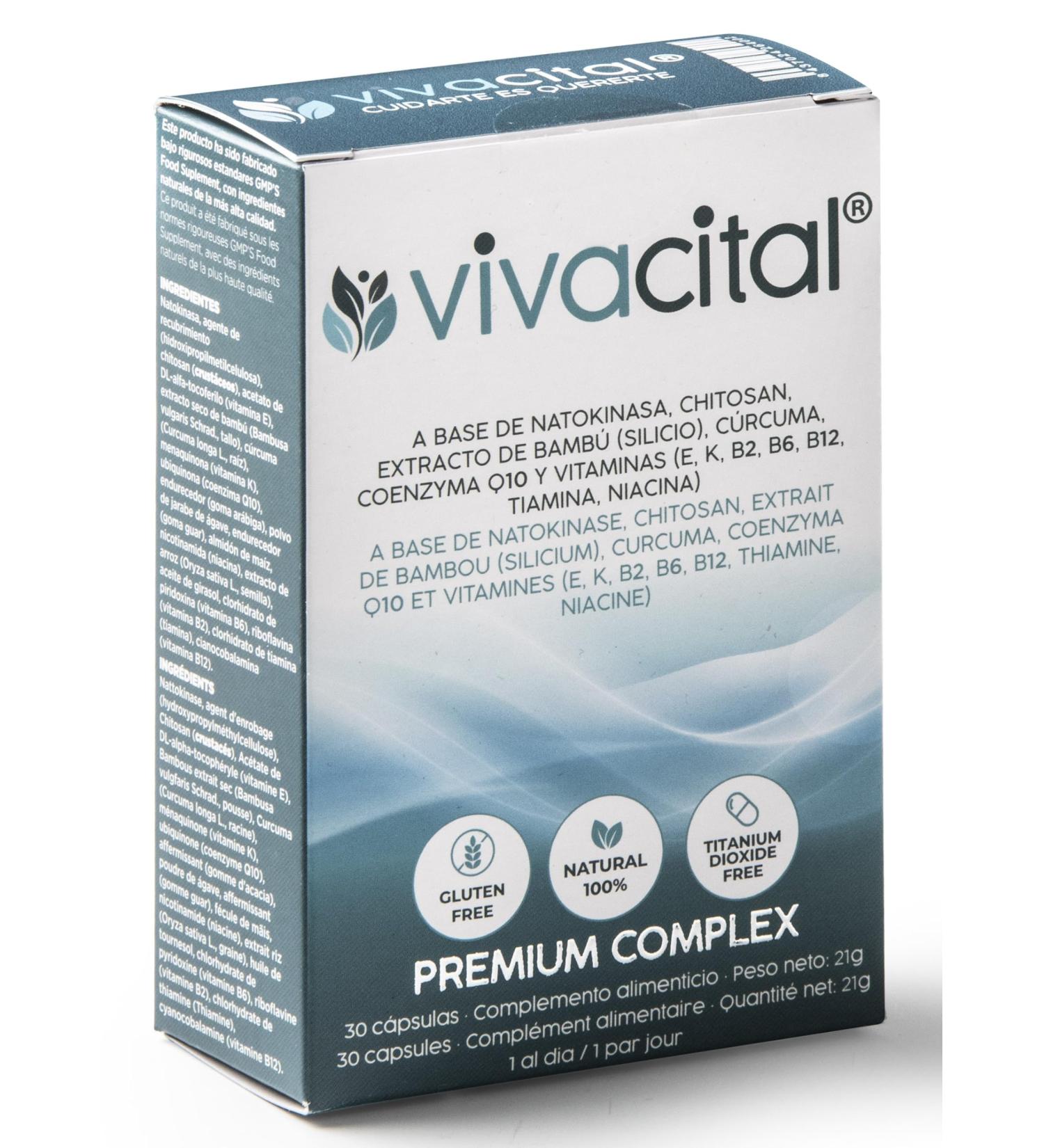 VIVACITAL Nattokinase 2000 Anti-Aging Supplement with Chitosan Turmeric Coenzyme Q10 Organic Silicon (Bamboo Extract) - 100% Natural Multiaction Formula - Multivitamins - Buy Online on GoSupps.com