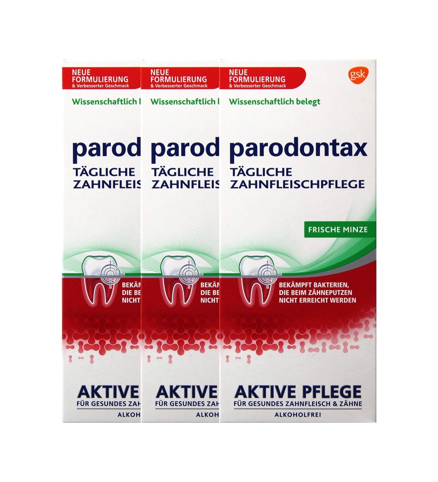 Parodontax Pack of 3 Paradontax bottles with liquid and mint for daily use - 300 ml - Alcohol-free