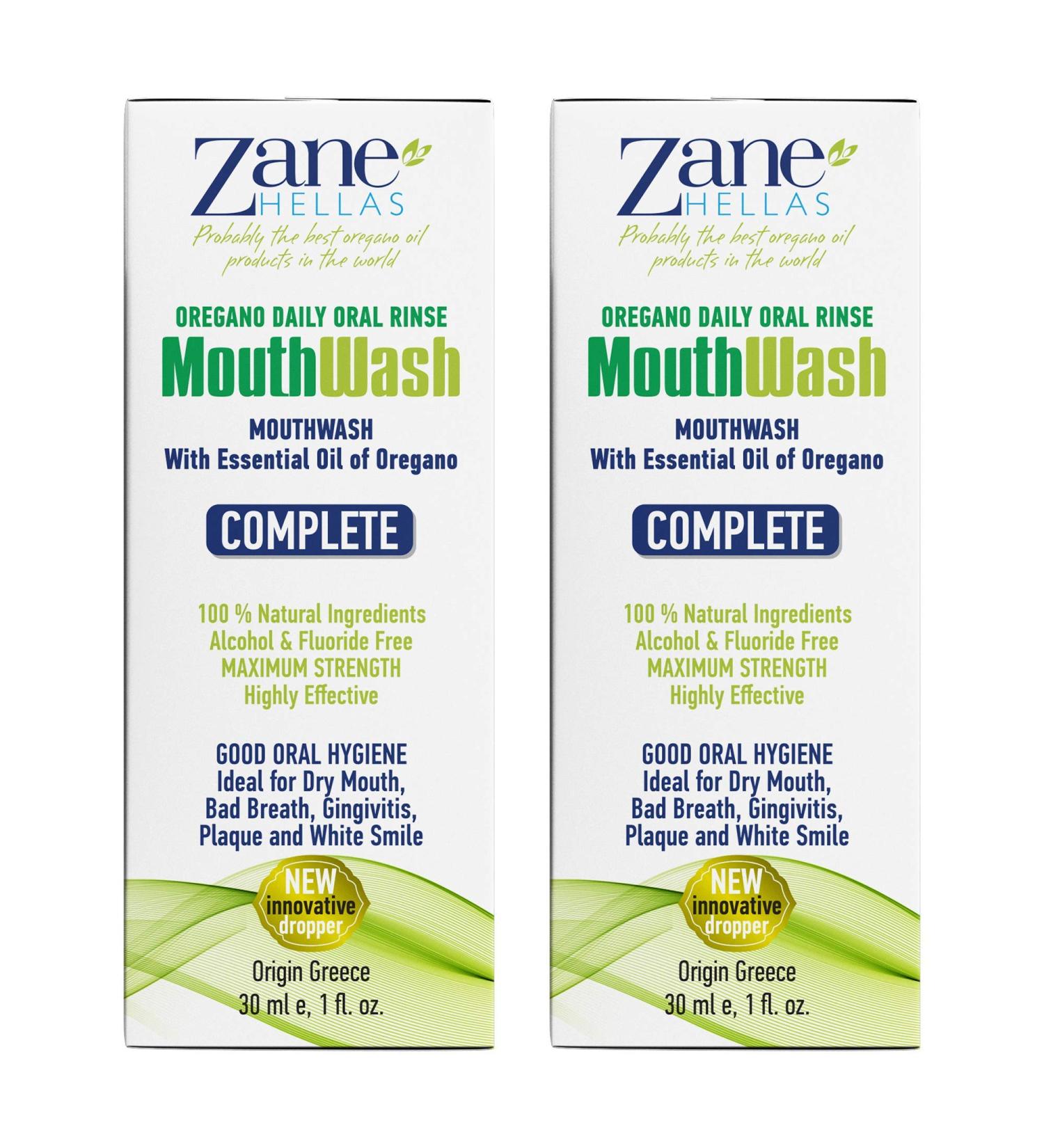Zane Hellas MouthWash. Oral rinse with oregano oil. Ideal for gingivitis plaque dry mouth and bad breath. Alcohol and fluoride free. 60ml - Buy Online on GoSupps.com