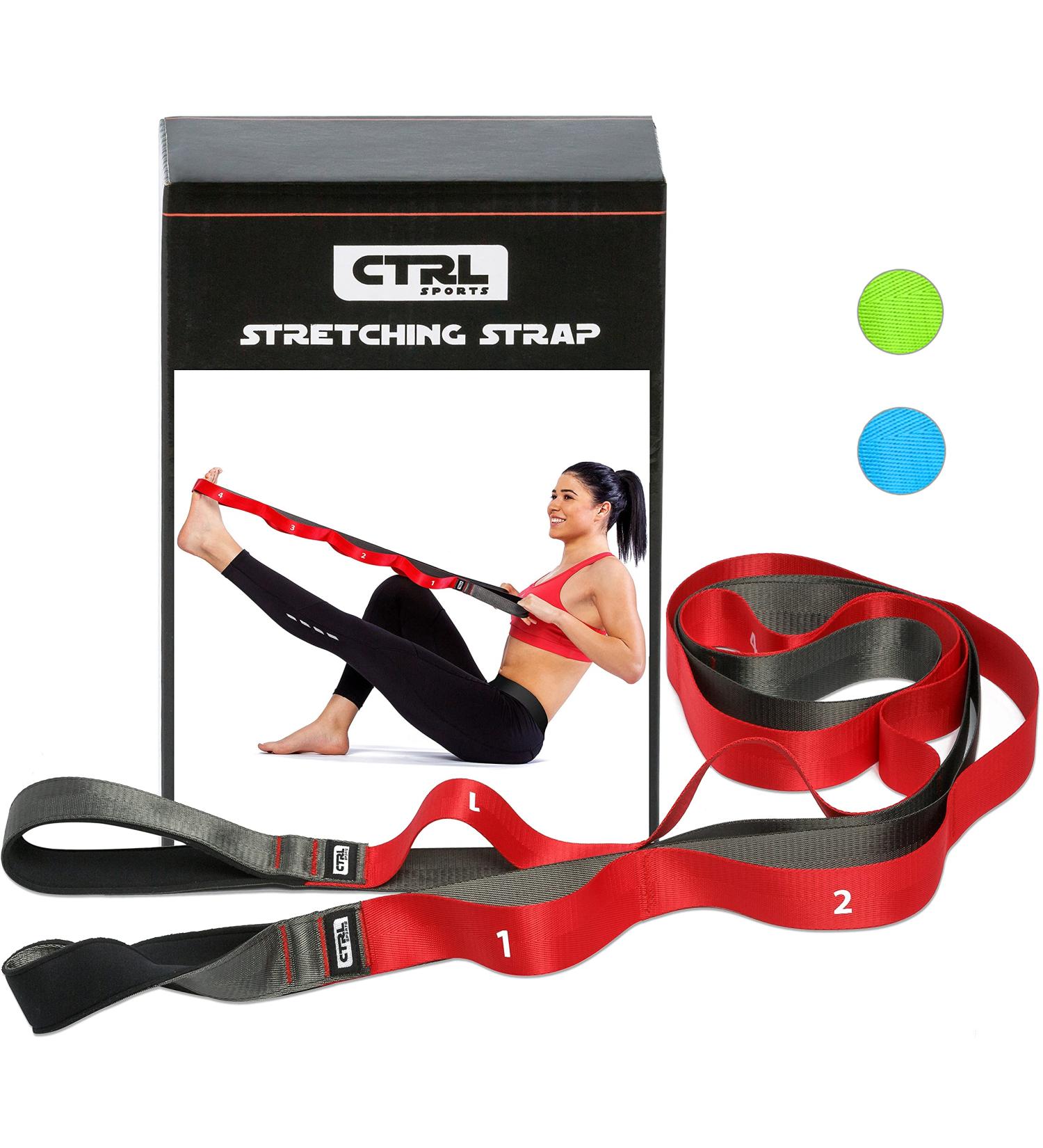 Stretching Strap with Loops - Non Elastic Yoga & Physical Therapy Band - 10 Loops for Flexibility & Exercise - Red - Buy Online on GoSupps.com