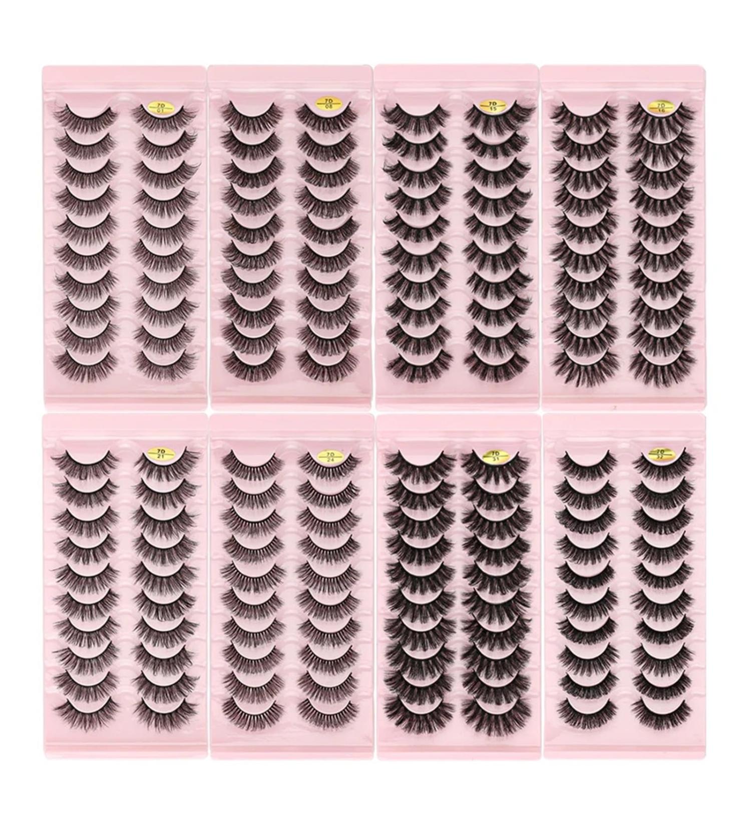 UAMOU Lashes Volume Fluffy Dense Russian Curling Fake Eyelashes Mink Eyes Extension Russian Strip Lashes handmade Cheerfully (Color : 10pairs MIX 8Styles Size : 5 Boxes) - Buy Online on GoSupps.com