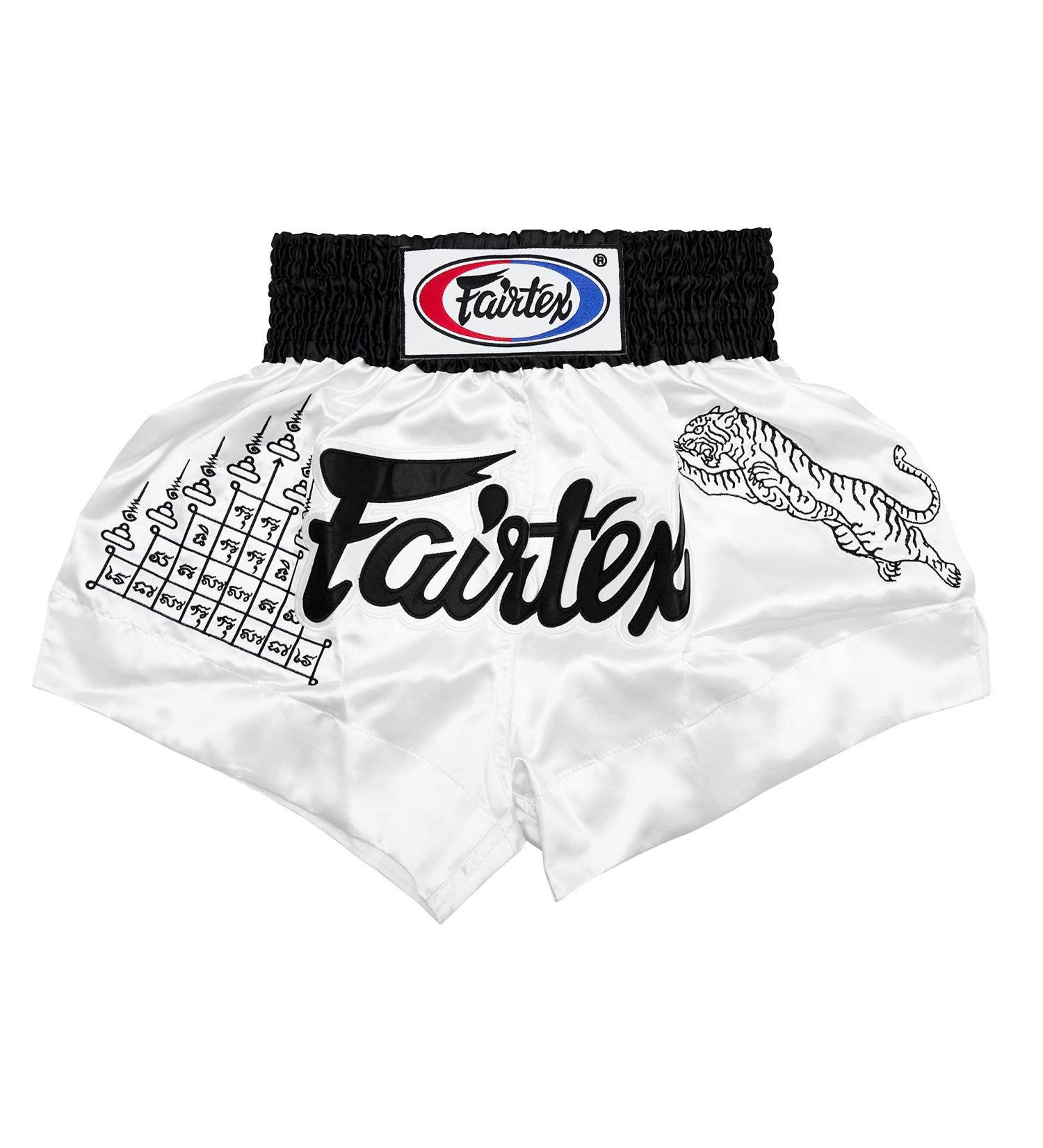 Fairtex Muay Thai Boxing Shorts - Traditional White Large - Buy Online on GoSupps.com