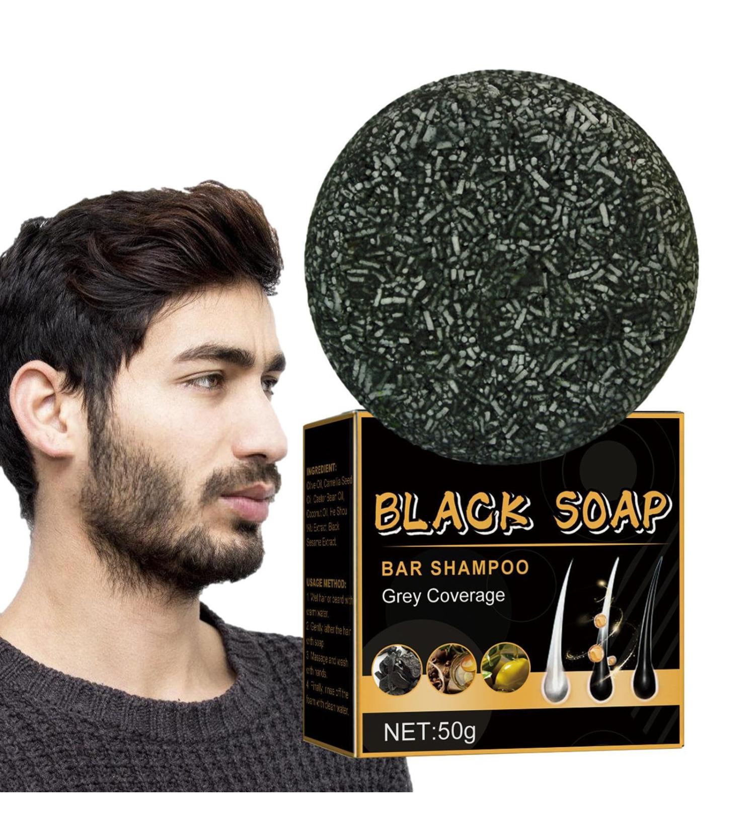 Holdes 2 Bar Soap For Grey Hair Solid Shampoo Anti White Hair Natural Grey Hair Removal Soap Solid Shampoo-Soap Restores Natural Hair Color And Nourishes Roots - Buy Online on GoSupps.com