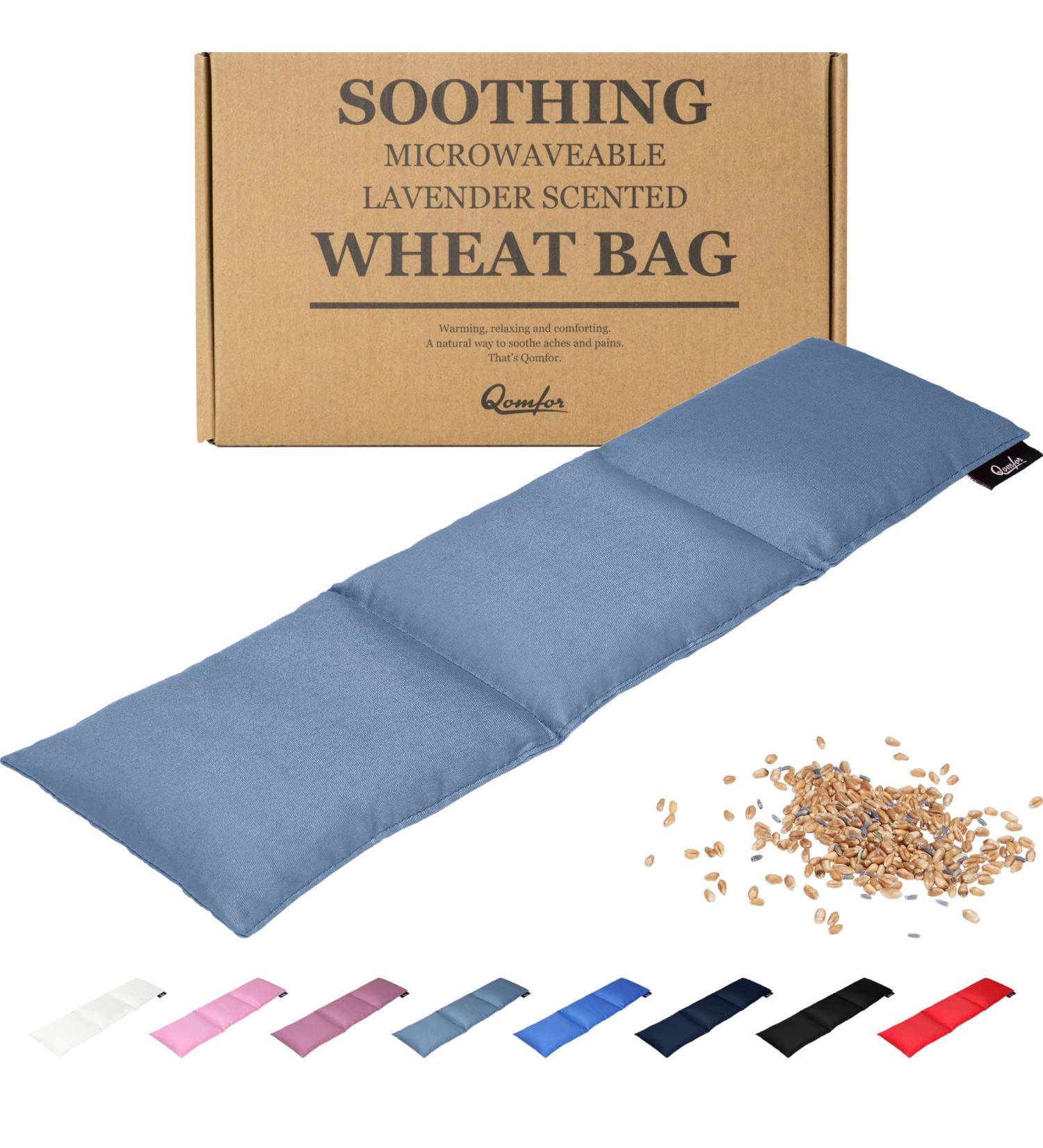 Wheat Bag for Pain Relief - Large Soothing Heat Pack Microwavable - Wheat and Lavender - Heated Neck Warmer for Neck and Shoulders Period Pain Relief and Back Pain - Comfortable Grey - Buy Online on GoSupps.com