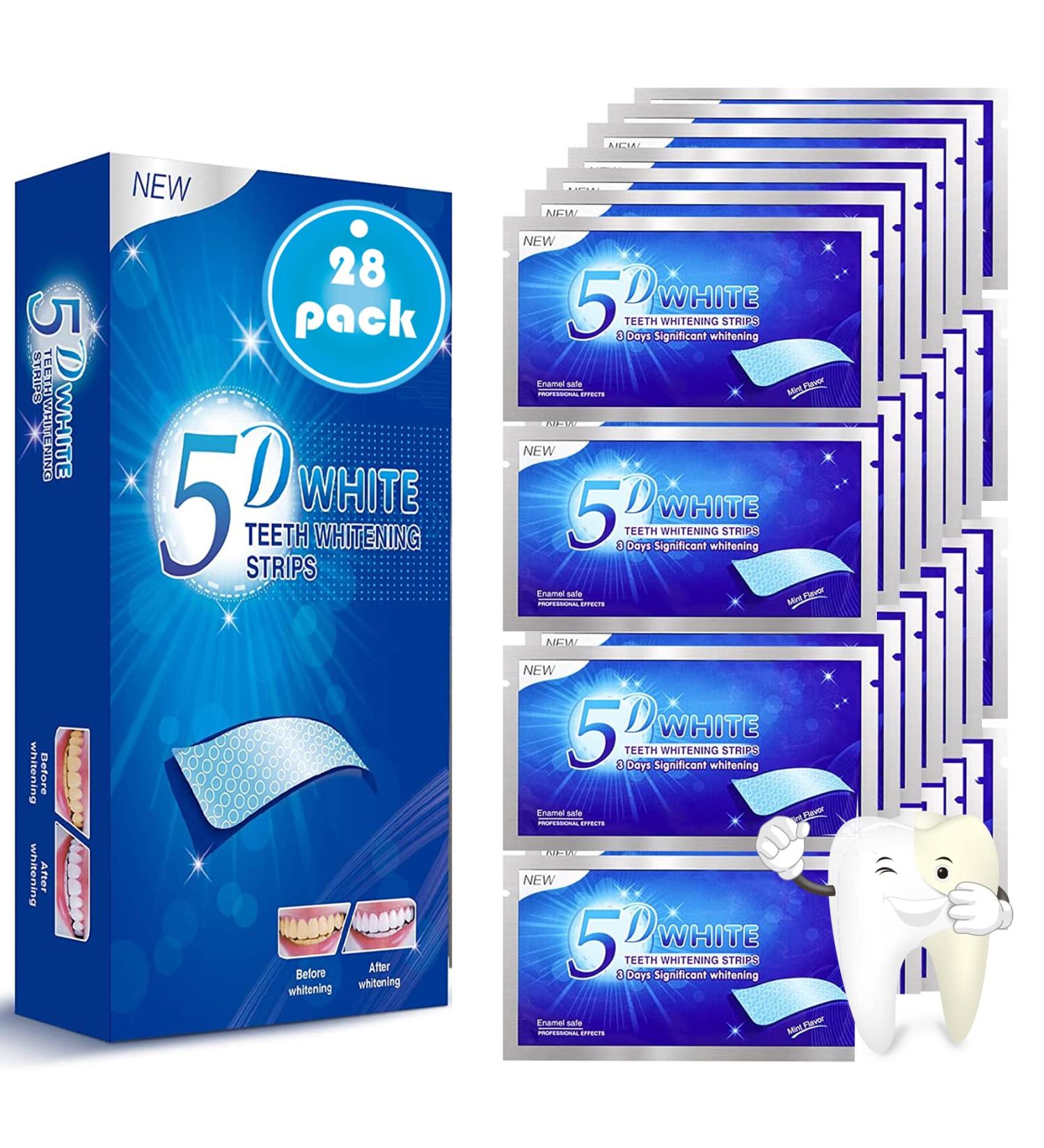 Rnitle Whitening Strips 28 Strips 56 Pieces Bright White-Strips Professional White Teeth Strips for Teeth Whitening Non-Sensitive Formula Mint Flavor - Buy Online on GoSupps.com