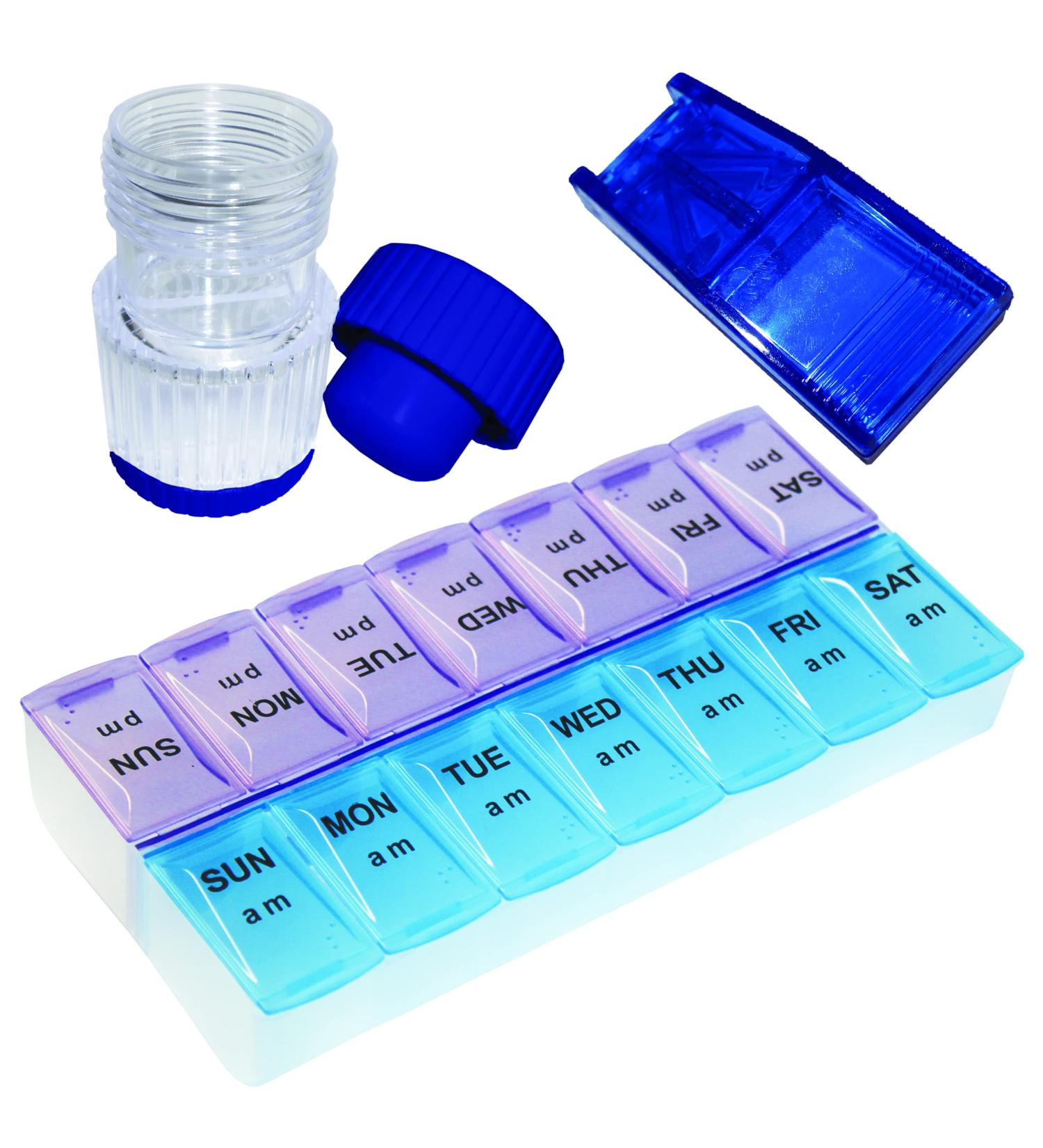Rehabilitation Advantage Pill Organizer & V-Grip Tablet Cutter - Easy Medication Management for All - Buy Online on GoSupps.com