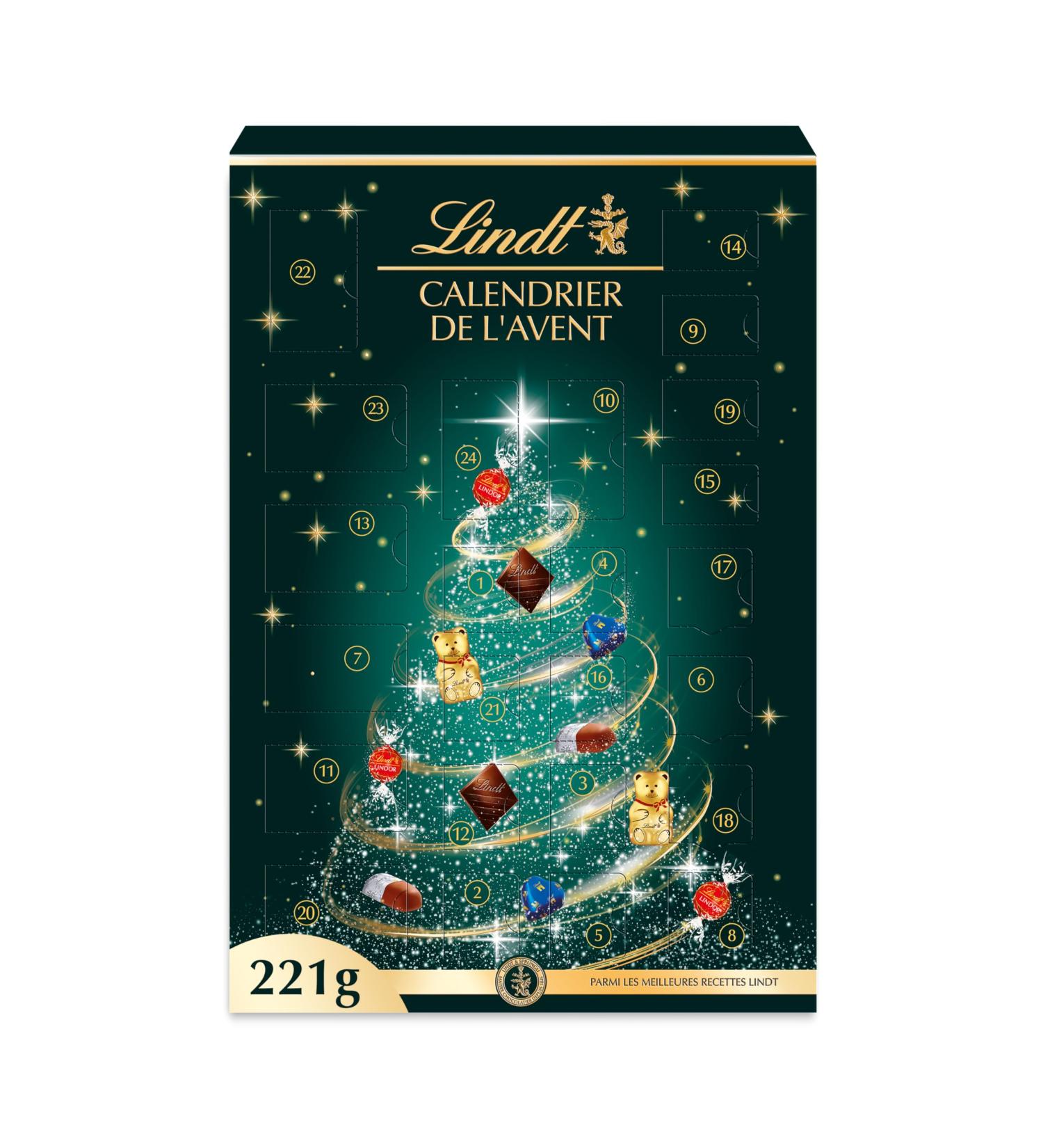 Lindt - Calendrier de l'Avent - Assortiment de Chocolats au Lait Noirs et Blancs - Id al pour No l 221g Assortiment 221g - Buy Online on GoSupps.com