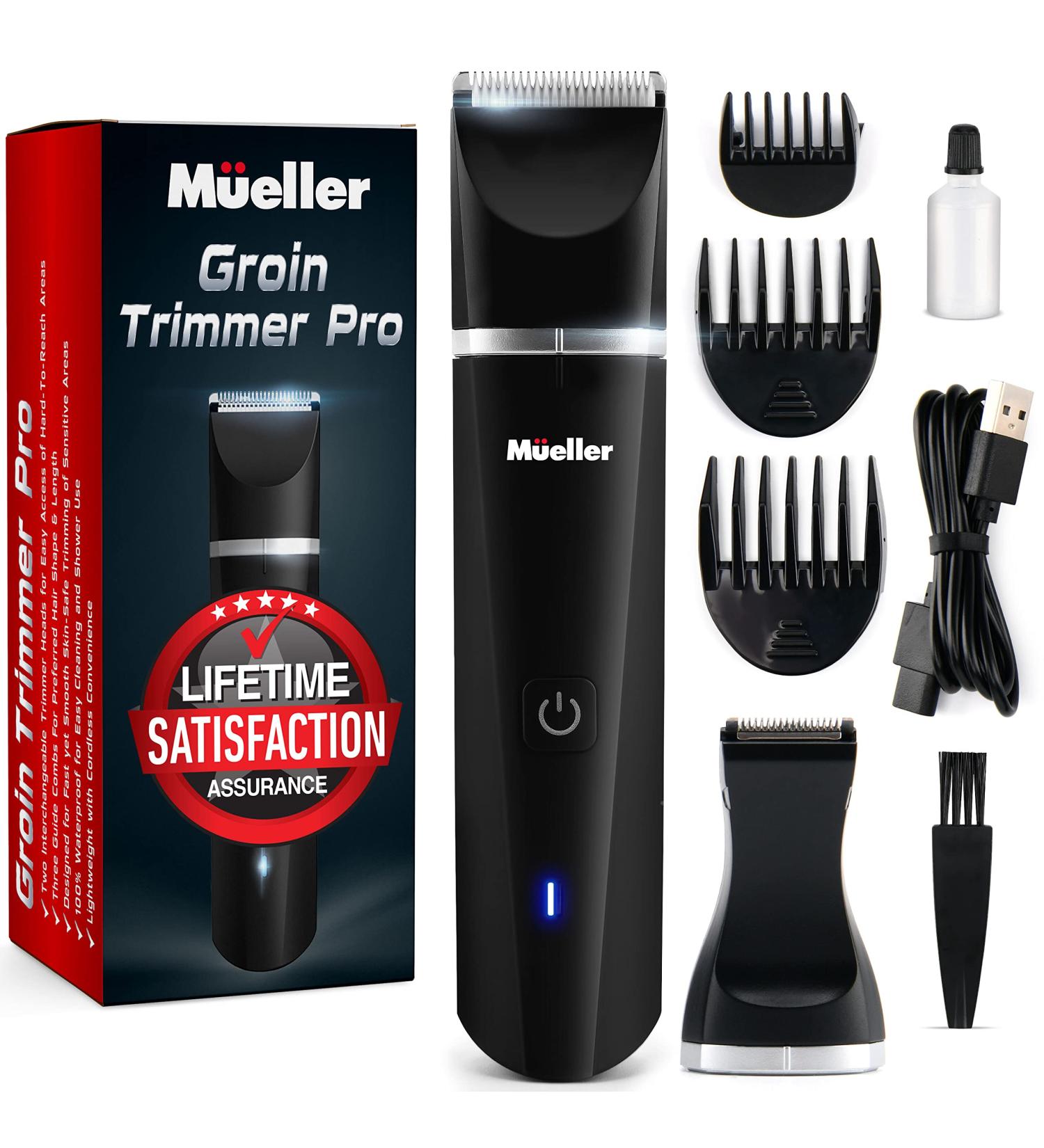 Mueller Groinscaper Pro Hair Trimmer 5.0 | Waterproof Rechargeable Replaceable Ceramic Blade | Ultimate Men's Grooming Solution - Buy Online on GoSupps.com