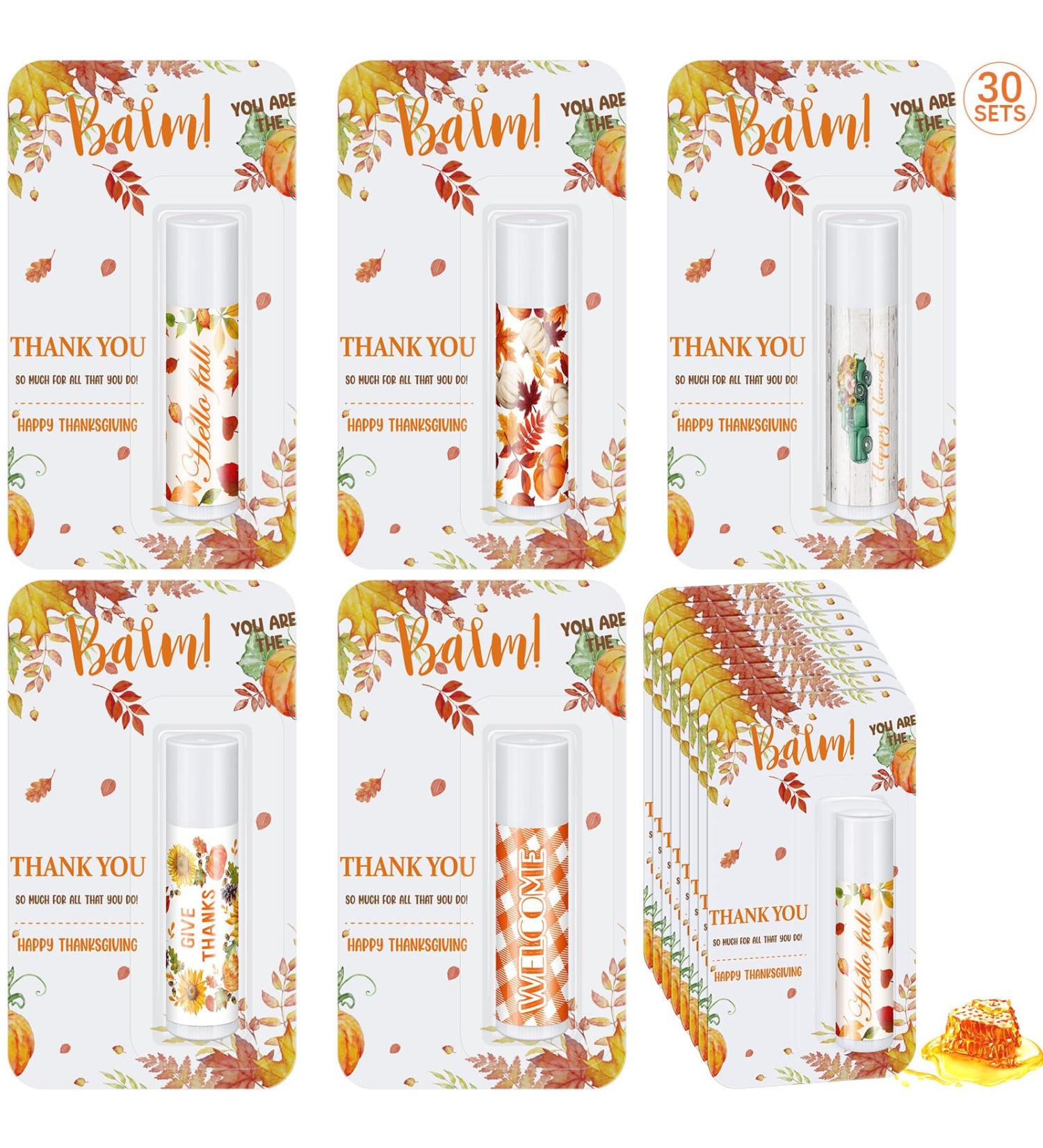 30 Pack Hello Fall Autumn Lip Balm Favors Bulk Fall Happy Thanksgiving Halloween Lip Balm Party Gifts Basket Stuffers Employee Staff Thank You Appreciation Gift for Women Men Teacher Coworkers - Buy Online on GoSupps.com