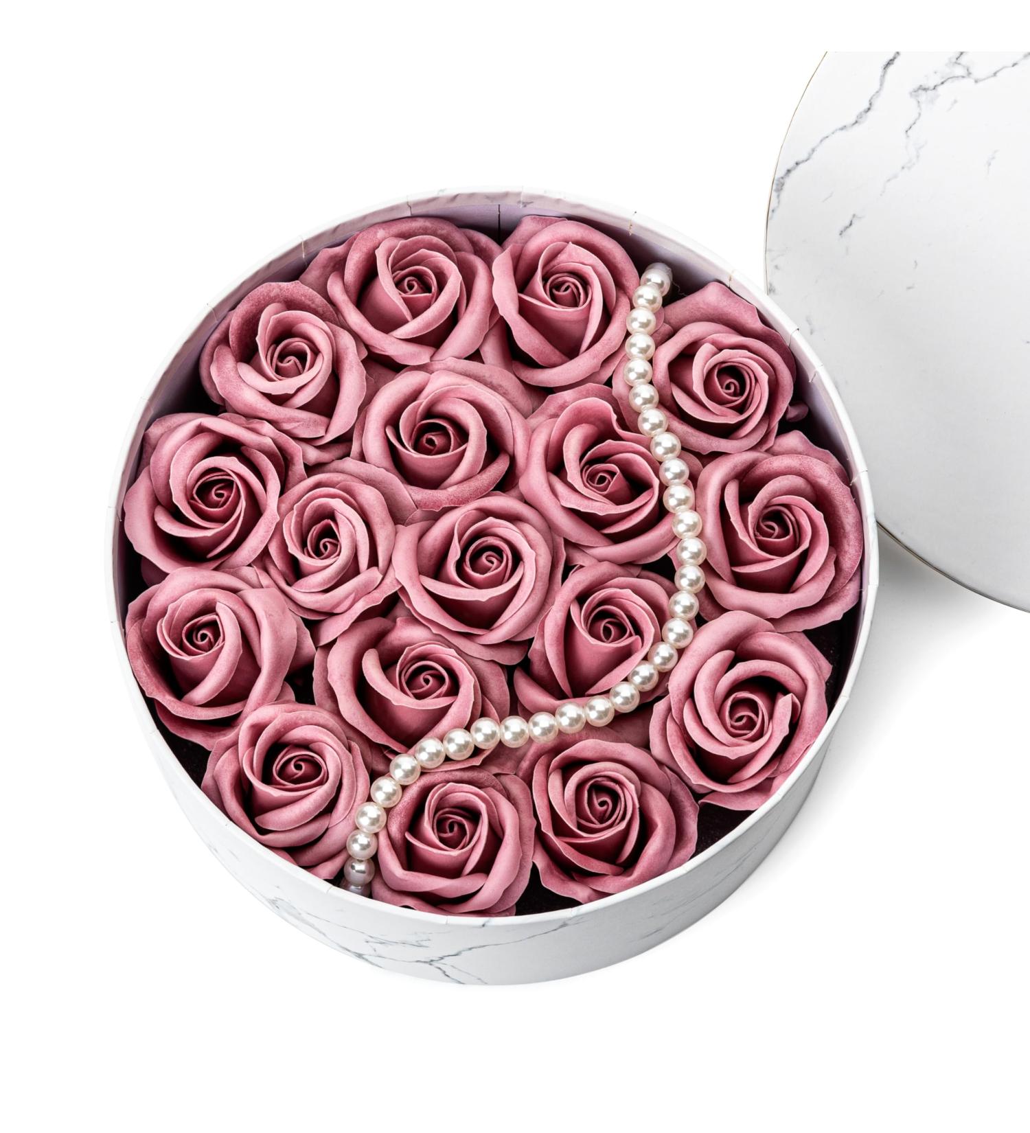 Luxury Floral Scented Bath Soap - Gift Boxed Roses & Carnations | Perfect for Birthdays Valentine's Mother's Day (White Pink - Buy Online on GoSupps.com
