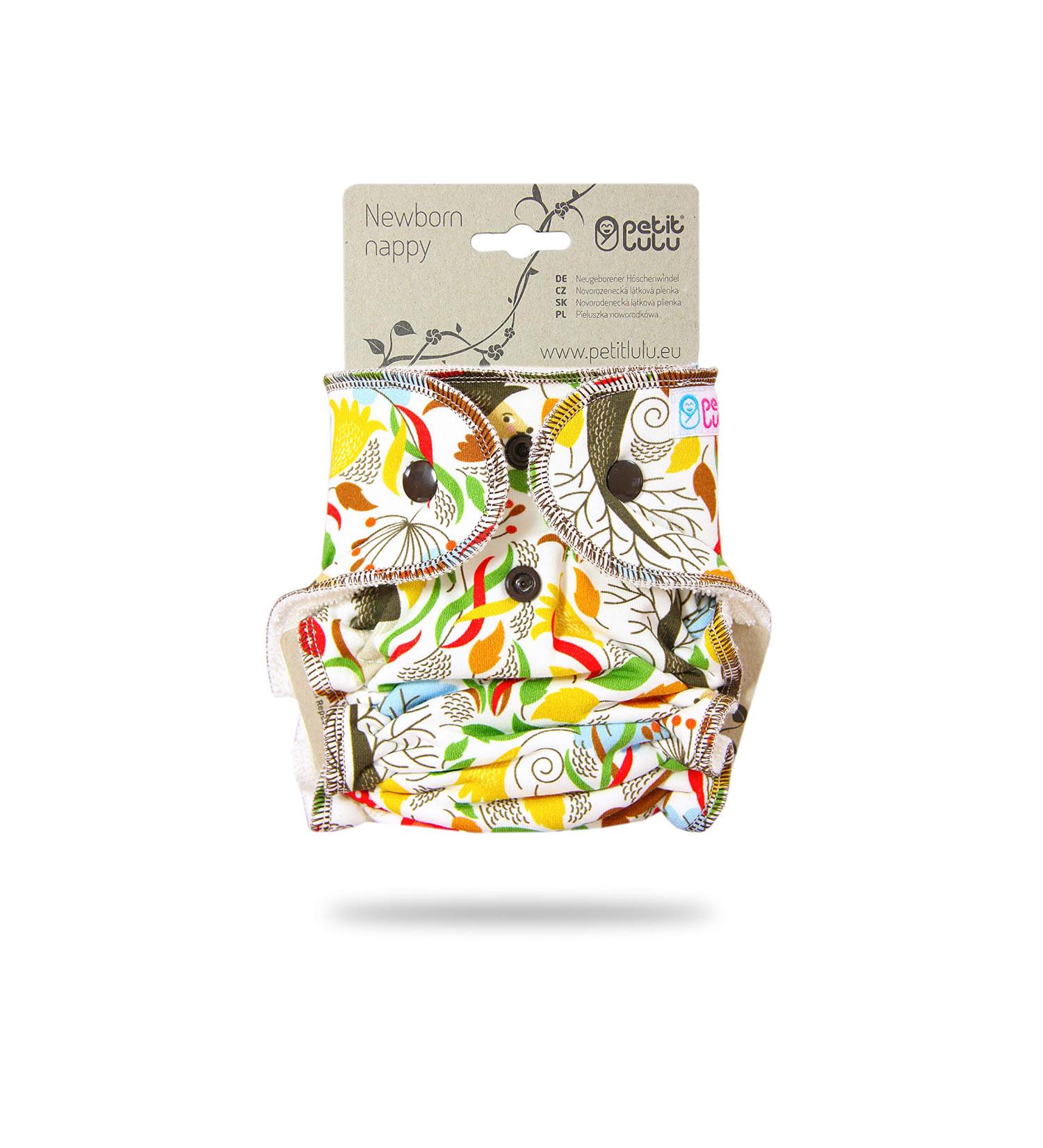 Buy Petit Lulu Newborn Diaper (2-6kg) with Snap Fasteners - Hedgehog in Autumn | Eco-Friendly International Shipping Available - Buy Online on GoSupps.com