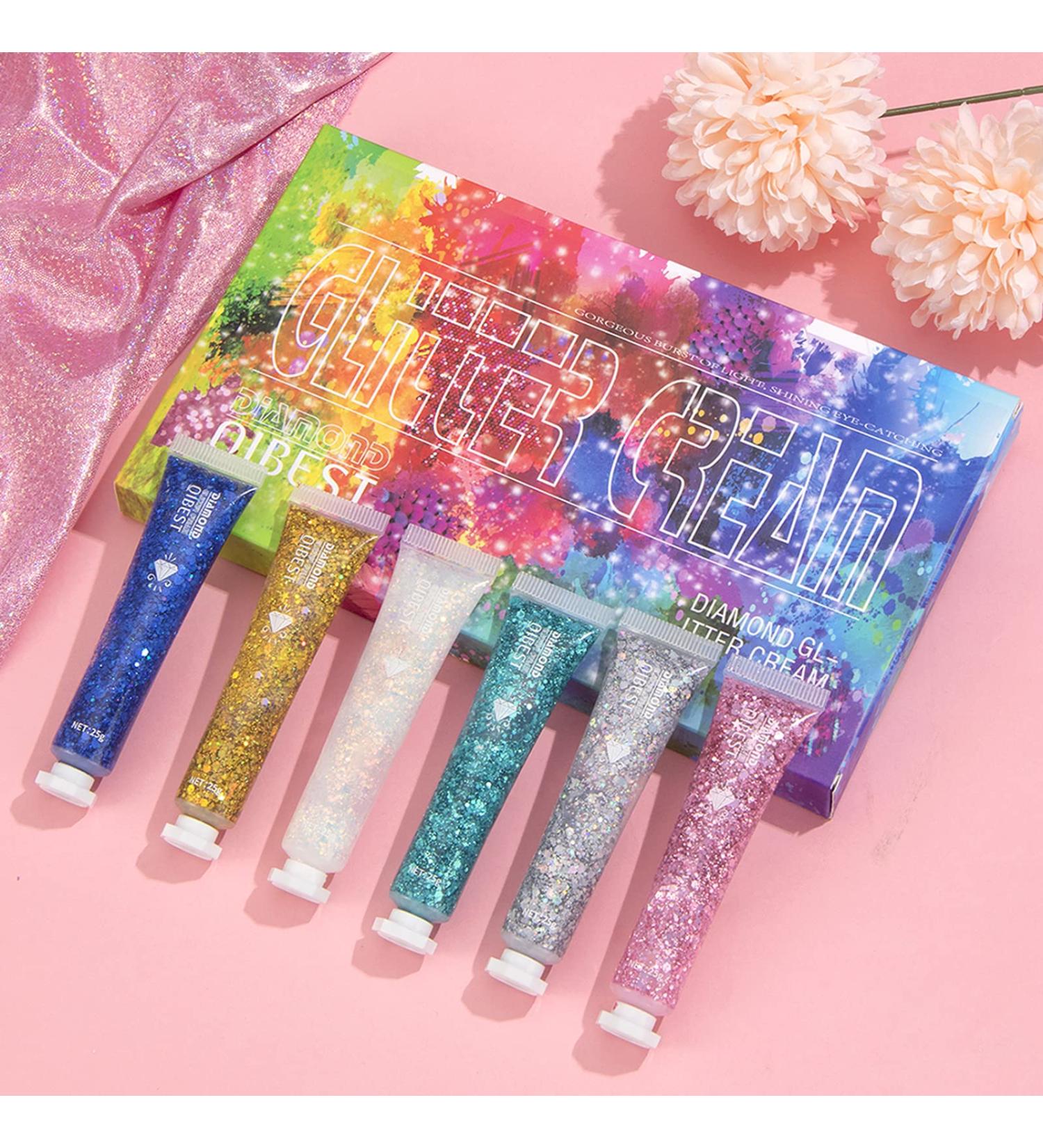 Petansy Body Glitter Gel - 6 Mermaid Scale Colors for Face, Hair, Nails - Christmas Festival Makeup - Buy Online on GoSupps.com