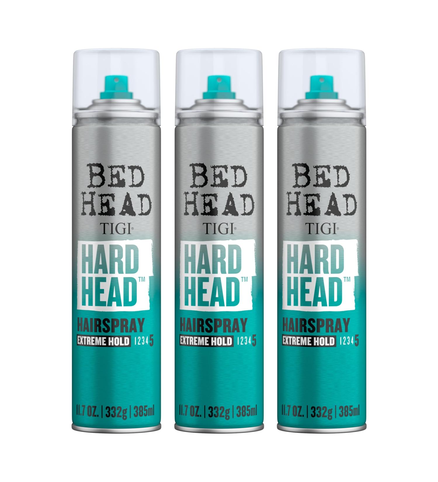 TIGI Bed Head Hard Head Hairspray for Extra Strong Hold - For All Hair Types - With Instant Dry & Natural Shine - Use on Dry Hair - Premium Hair Care Products for Women & Men - 11.7 oz (3 Pack) - Buy Online on GoSupps.com