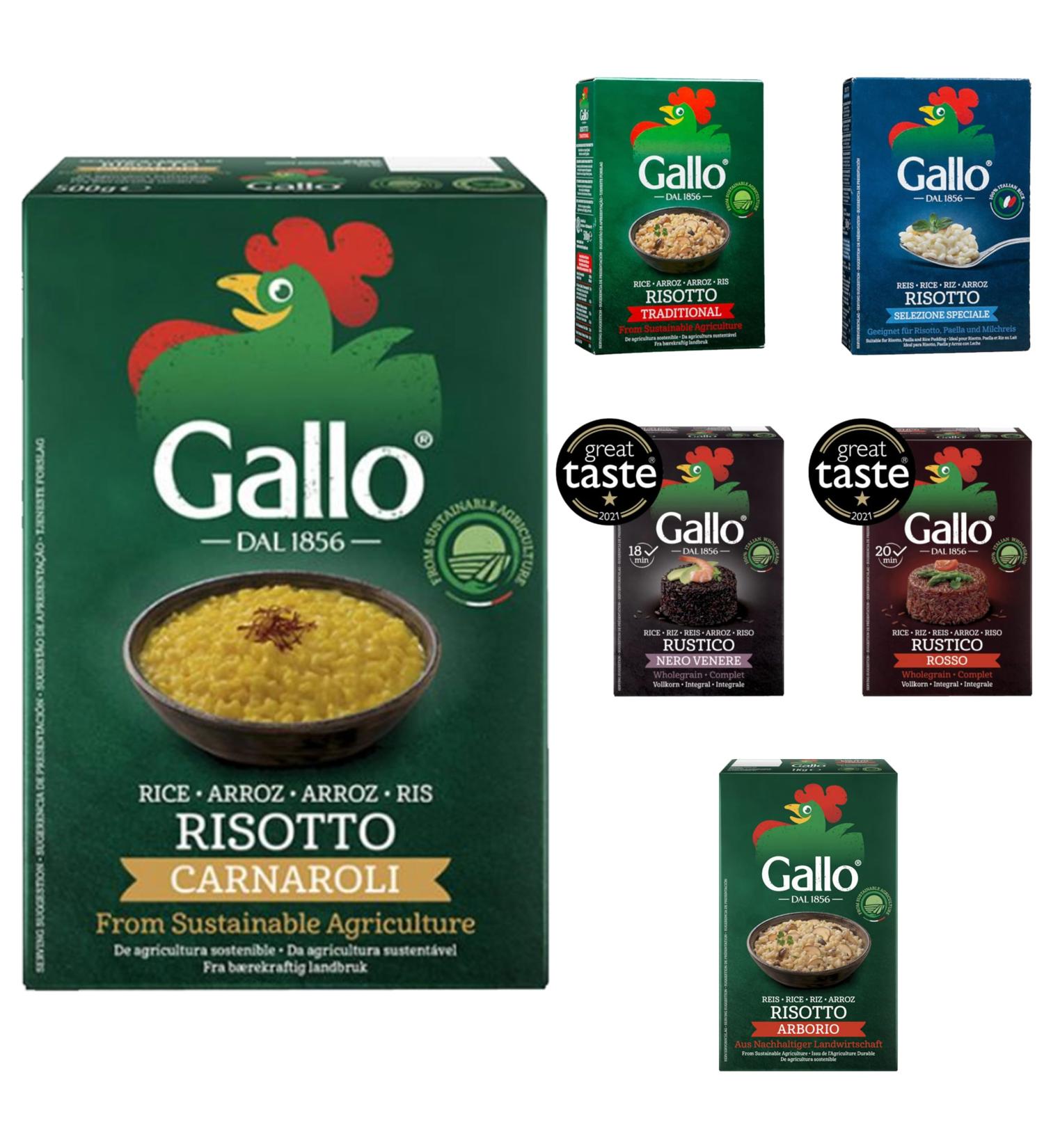 Gallo Dal Risotto Pick N Mix - Create Custom Dal Combo with 5+ Flavours | Arborio Carnaroli Nero Venere Rosso Selezione Speciale | Pack of 5 (500g each) Perfect Dal Gift Set for Dal Lovers - Buy Online on GoSupps.com