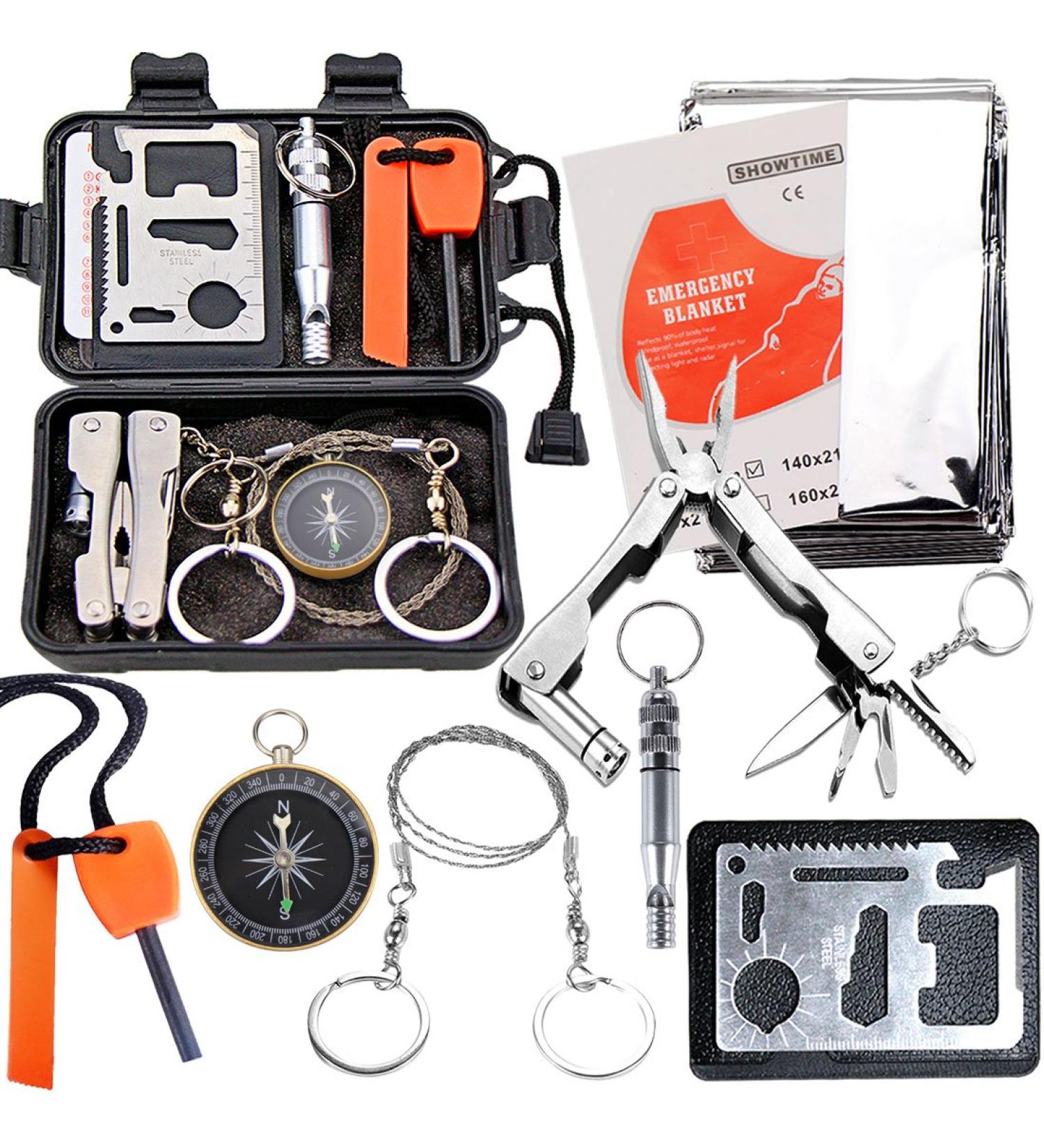 EMDMAK Survival Kit - Outdoor Emergency Gear for Camping, Hiking, Traveling | Compact and Essential Survival Tools - Buy Online on GoSupps.com