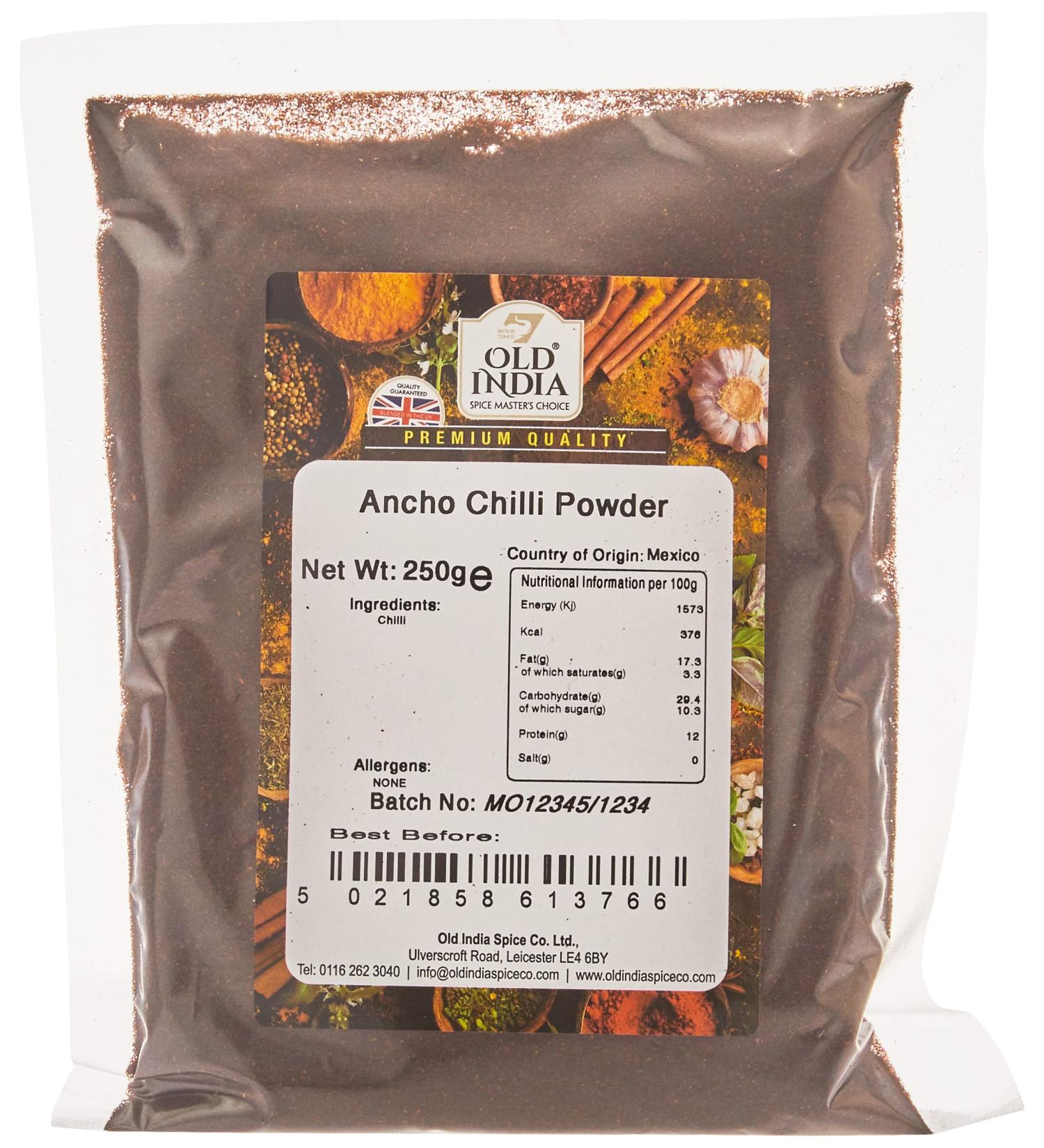 Old India Ancho Chilli Powder 250g 250 g - Buy Online on GoSupps.com