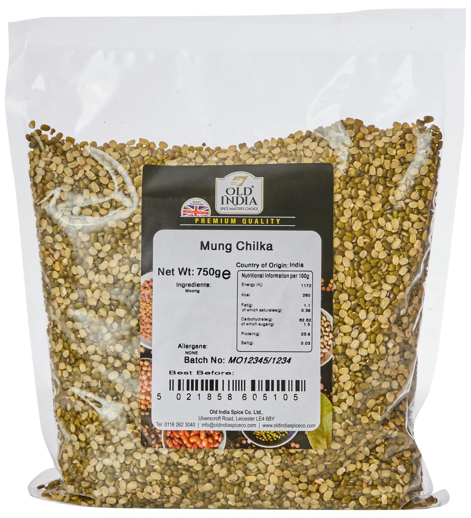 Old India Mung Chilka 750g - Premium Quality Split Green Gram for Cooking and Baking - Buy Online on GoSupps.com