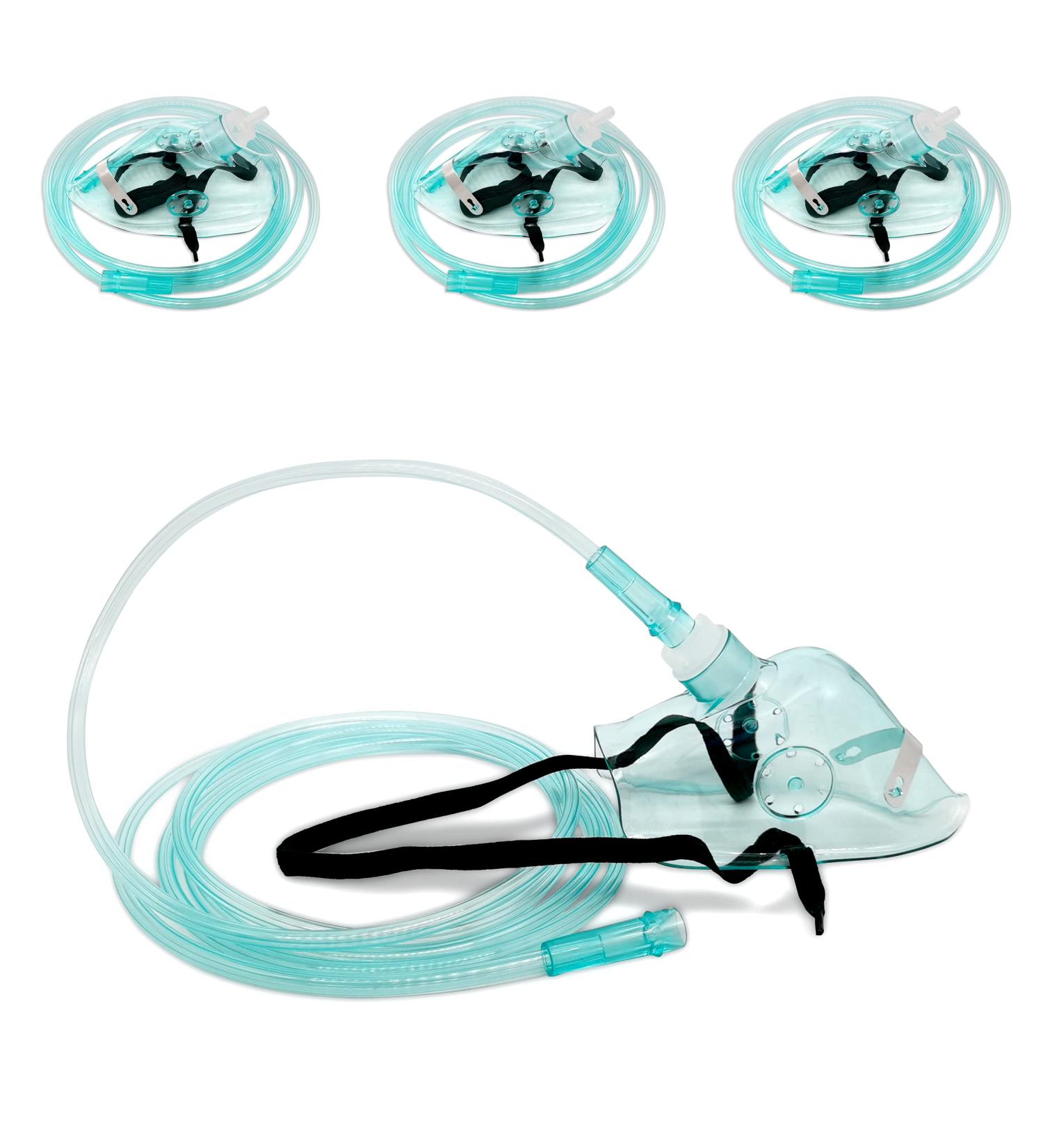 3 Pack XL Adult Elongated Oxygen Mask with 6.6' Tubing and Adjustable Strap - Buy Online on GoSupps.com