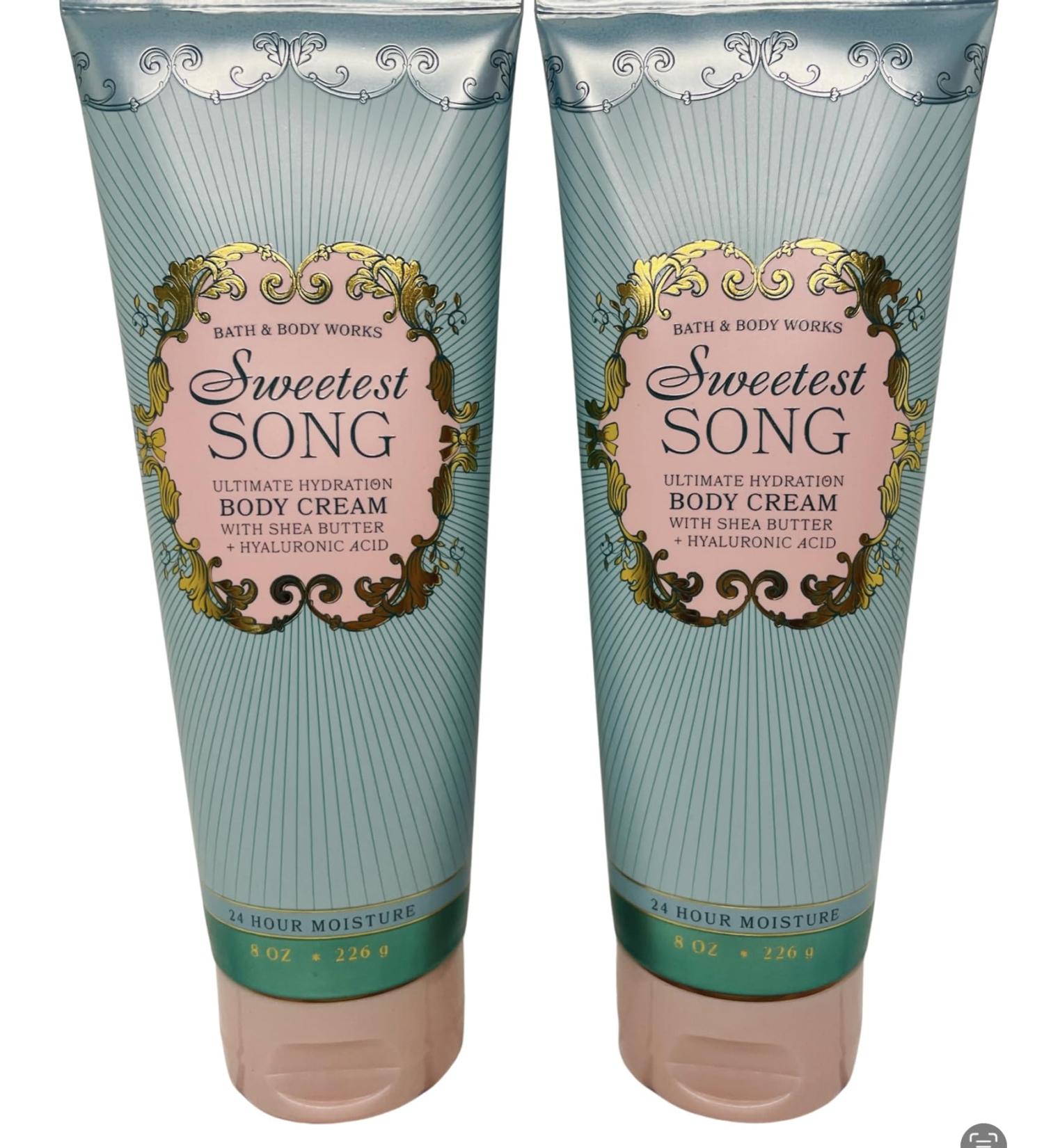 Bath & Body Works Women's Sweetest Song Ultimate Hydration Body Cream 8 Ounces Pack of 2 - Buy Online on GoSupps.com