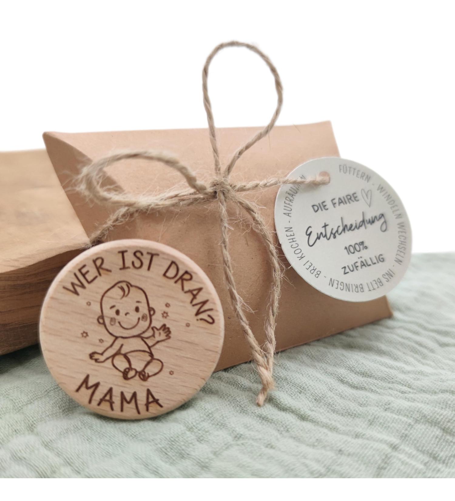 Decision Coin Mama Papa Gift | Unique Birth Decision Aid for Parents | Wooden Pregnancy Gift for Young Girls | Thoughtful Gift Packaging - Buy Online on GoSupps.com