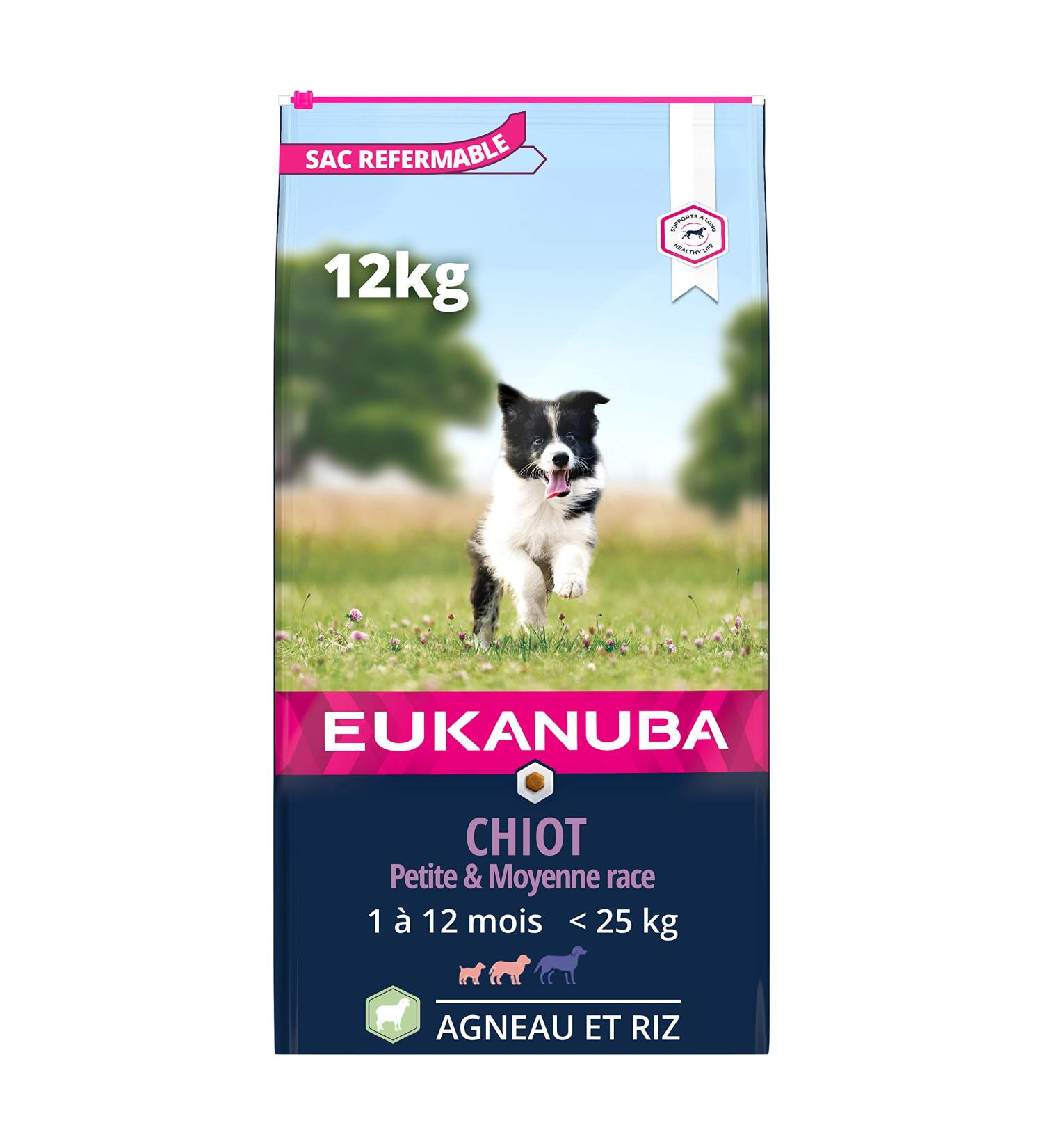 Eukanuba Puppy & Junior Adult Dry Food For Small & Medium Breeds Lamb & Rice 12kg - Buy Online on GoSupps.com