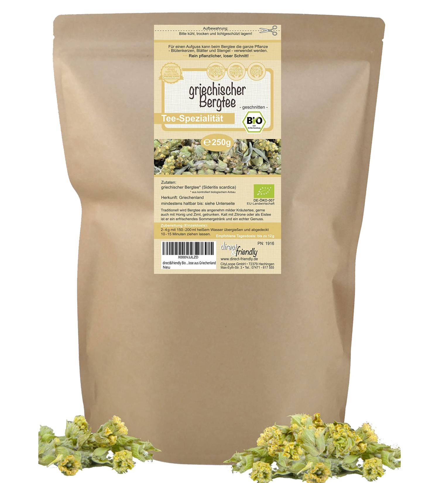 Buy Organic Mountain Tea Sideritis Scardica Loose Herbal Tea from Greece (250g) - Direct & Friendly Shipping Internationally - Buy Online on GoSupps.com