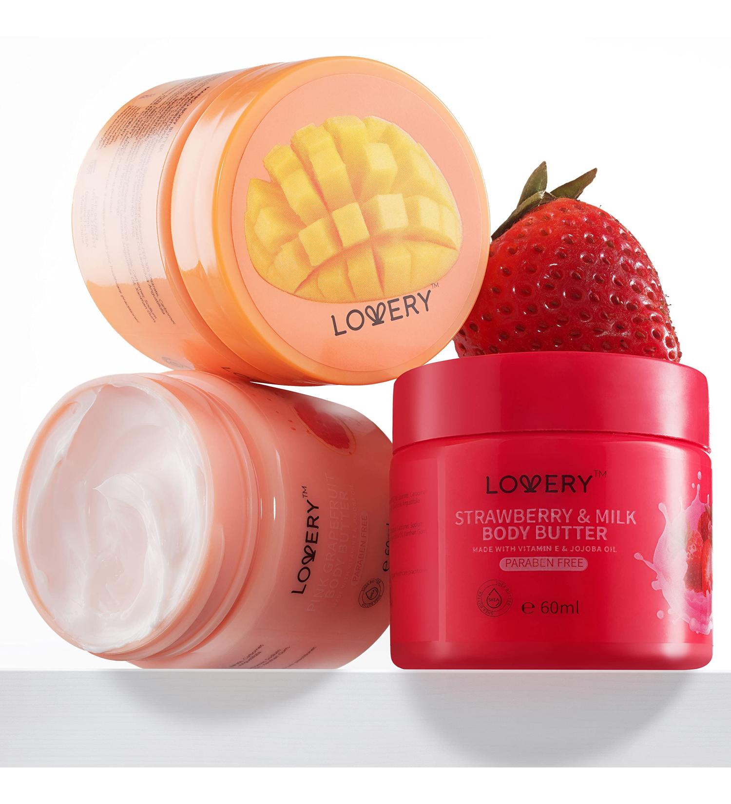 Whipped Body Butter Cream Trio - Mango, Pink Grapefruit, Strawberry Scents | Shea Enriched | Hydrating Moisturizer for Normal to Dry Skin | Men & Women | 3pc - Buy Online on GoSupps.com