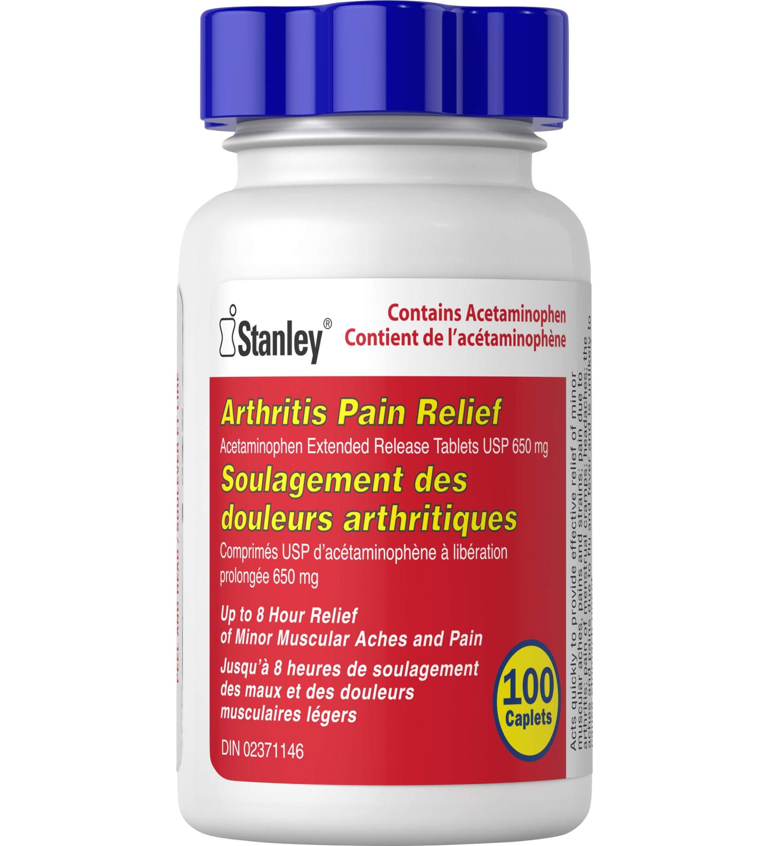 Stanley Pharmaceuticals Arthritis Pain Relief Tablets USP 650 Mg 100 count(packaging might vary) - Buy Online on GoSupps.com