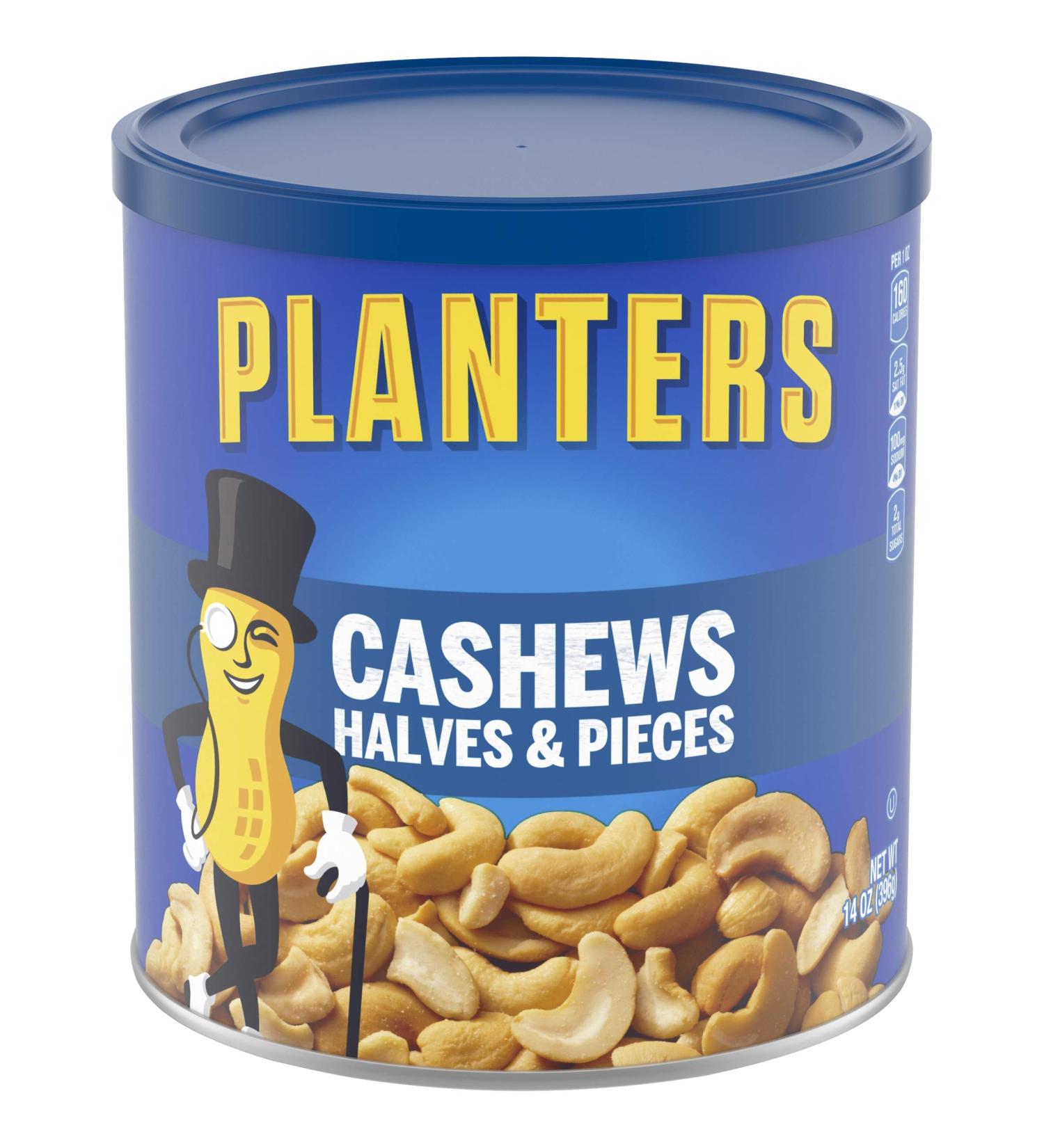 Planters Salted Cashew Halves & Pieces 14 oz Canister - 1 Pack - Buy Online on GoSupps.com