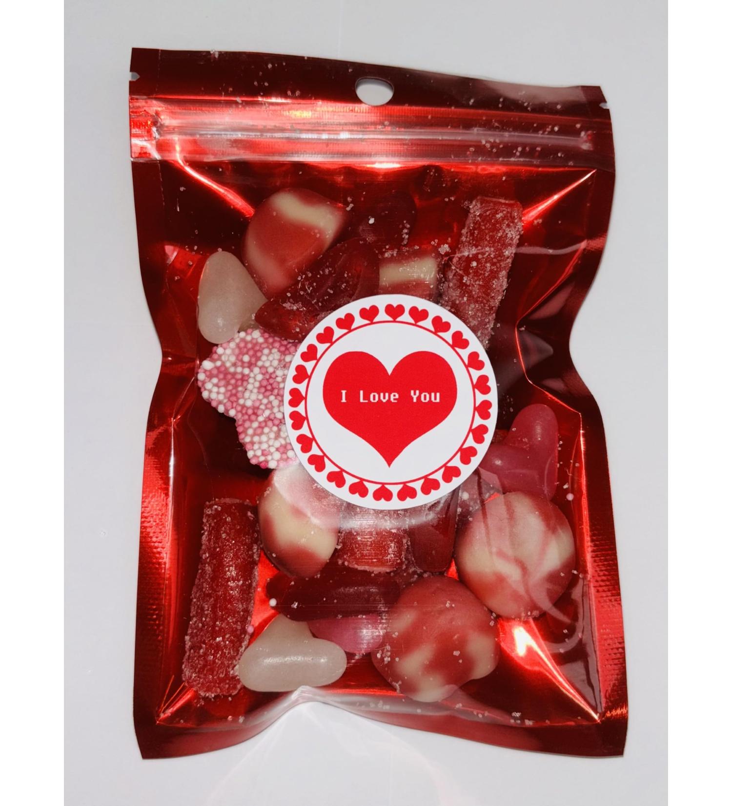 I Love You Valentines Day Filled Pick N Mix Sweet Treat Pouch Love Heart 100g - Buy Online on GoSupps.com