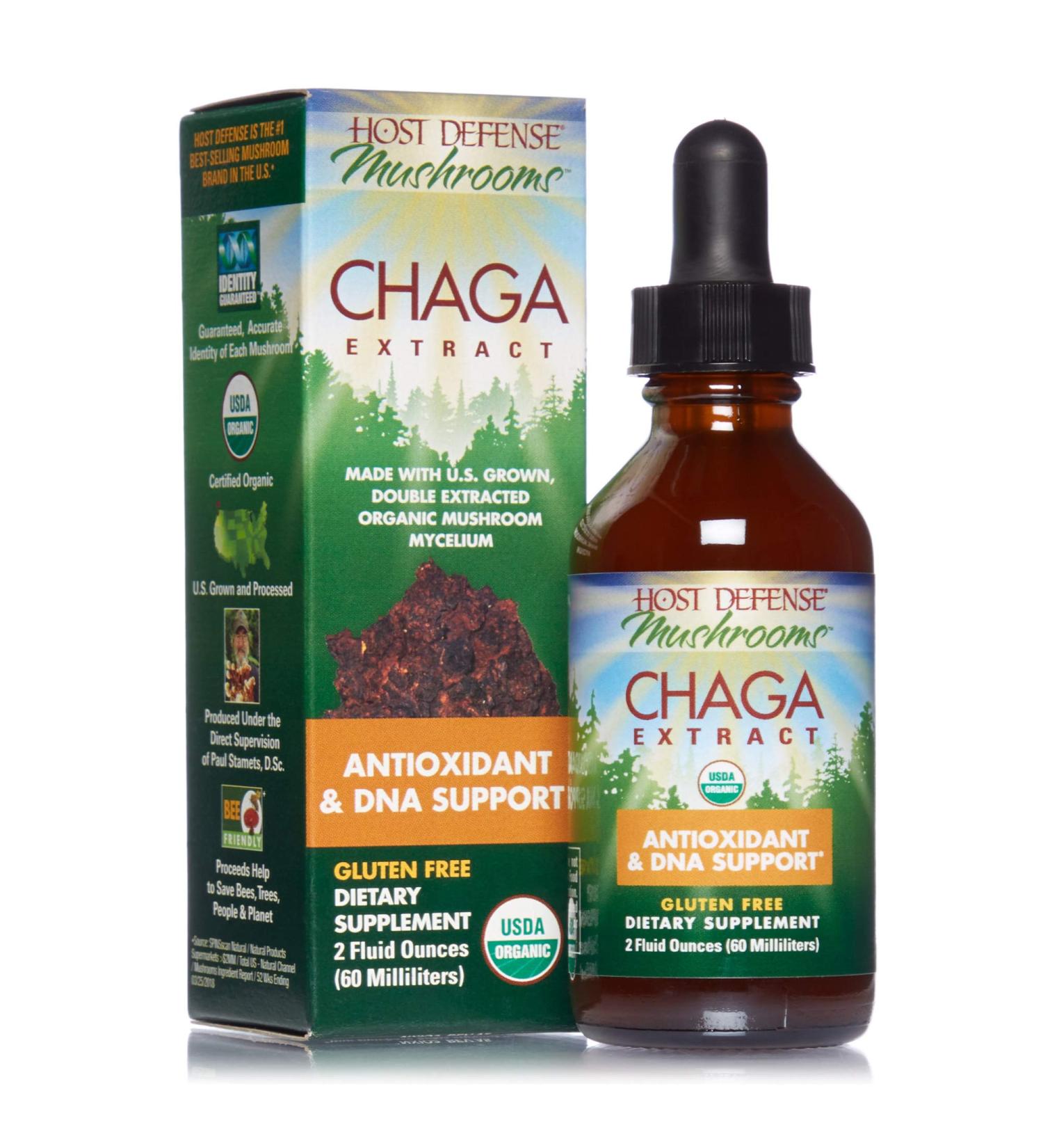 Host Defense Chaga Extract 2 fl oz - Antioxidant & DNA Support Mushroom Supplement - Buy Online on GoSupps.com