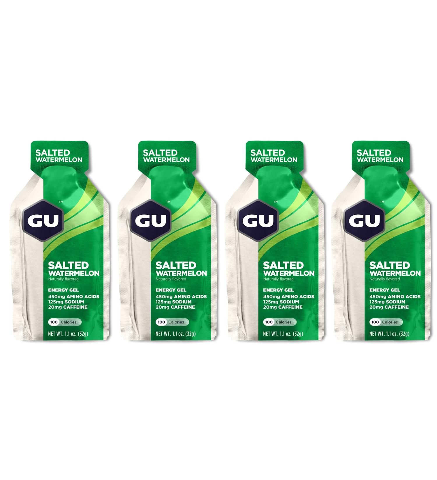 GU Energy Running Gels - 4 Gel Taster Pack - Sports Energy Gels For Running Cycling Triathlon (Salted Watermelon) - Buy Online on GoSupps.com