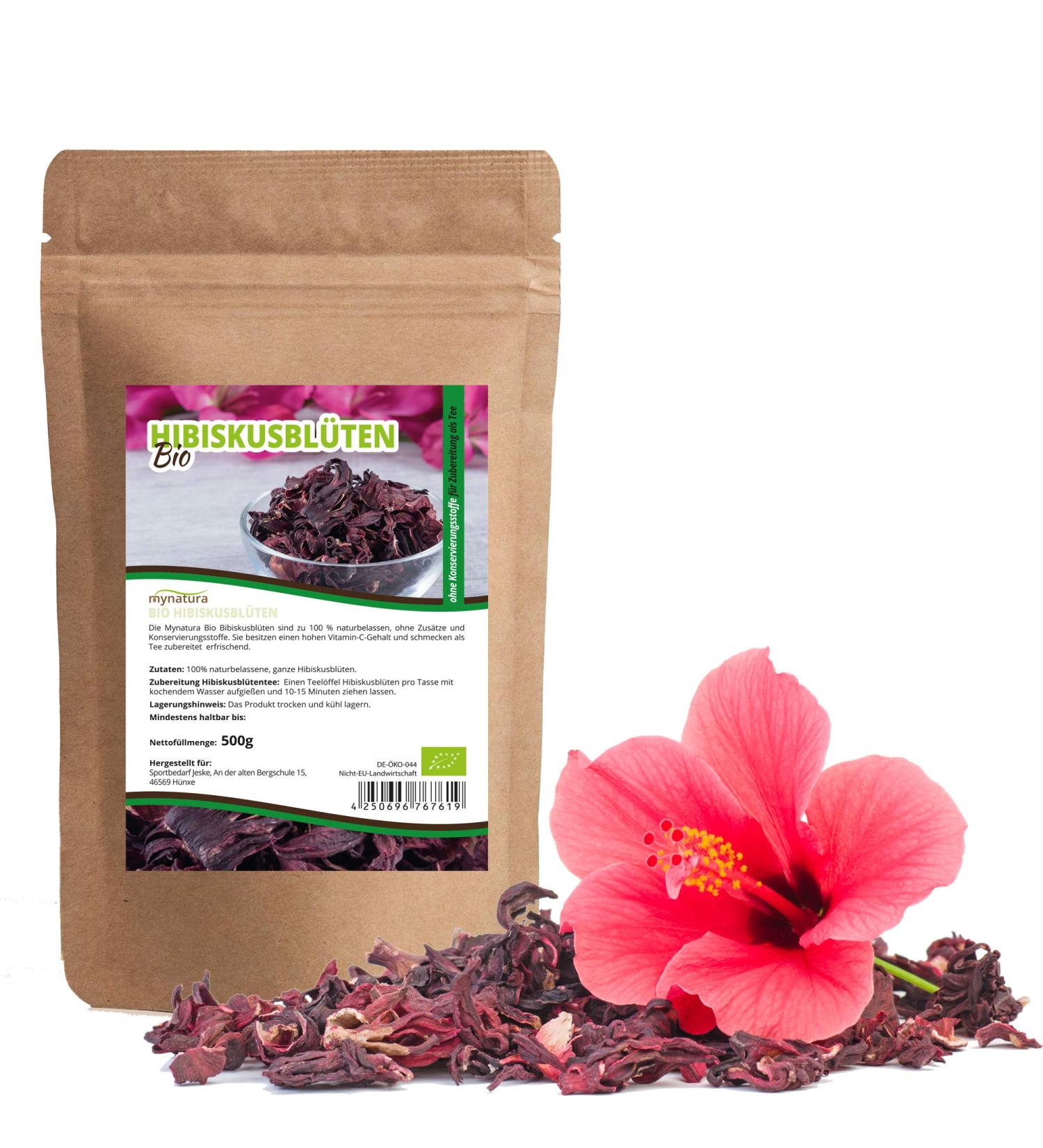  mynatura Mynatura Organic Hibiscus Flowers 500g | Whole Flowers | Hibiscus | Hibiscus Tea | Egypt | Natural | Dried | Hibiscus | Refreshing Drink | For Hibiscus Flower Tea (DE- KO-044) 500g - Buy Online on GoSupps.com