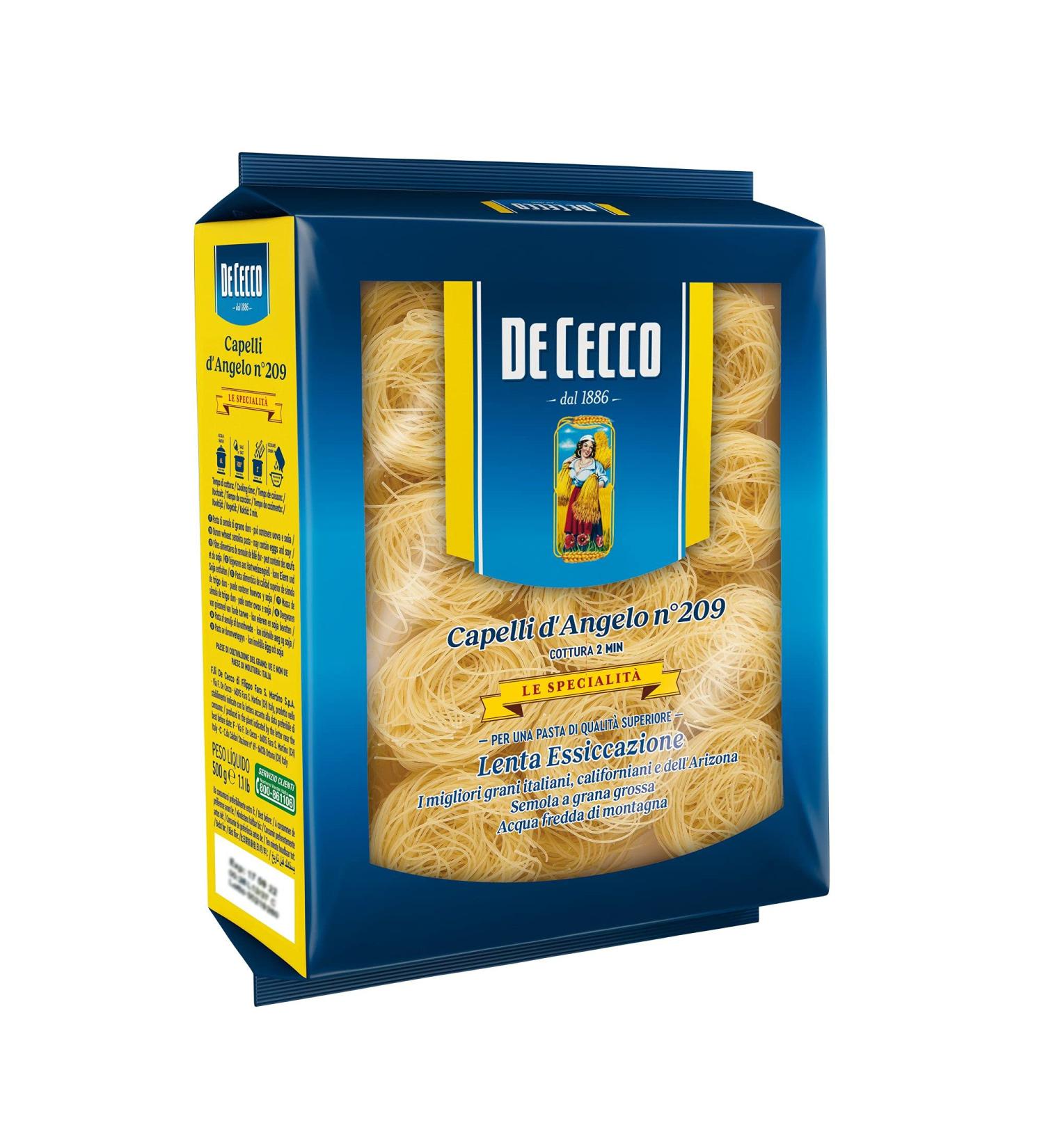 De Cecco Capelli D'Angelo 209 - Authentic Italian Angel Hair Pasta by De Cecco - Buy Online on GoSupps.com