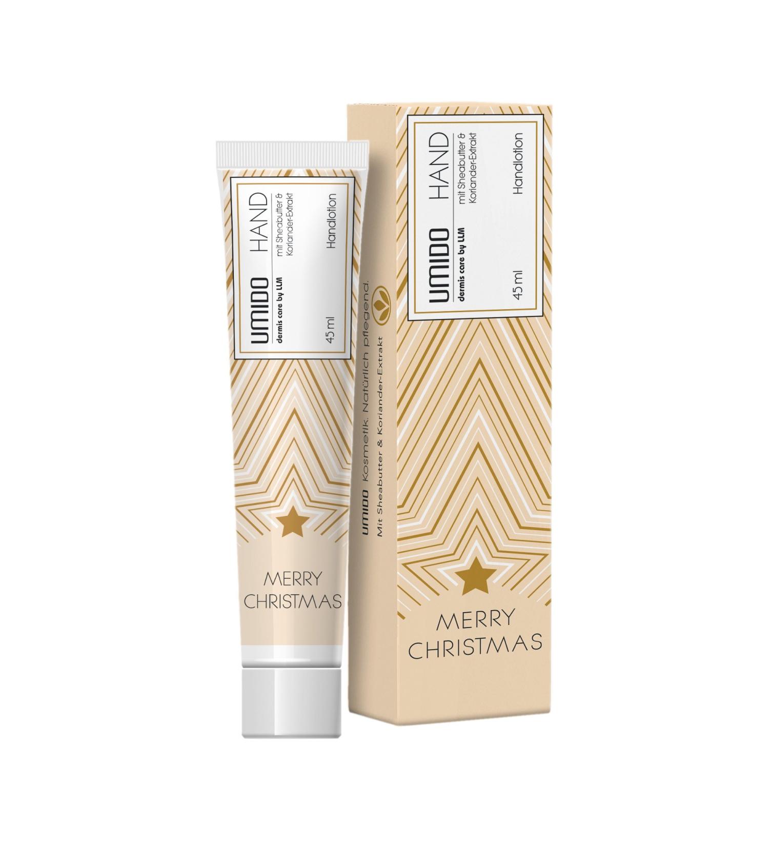 1x UMIDO Hand Lotion Christmas 45 ml Coriander Extract & Shea Butter | Hand Cream | Care Cream | Cream | Lotion | Skin Care