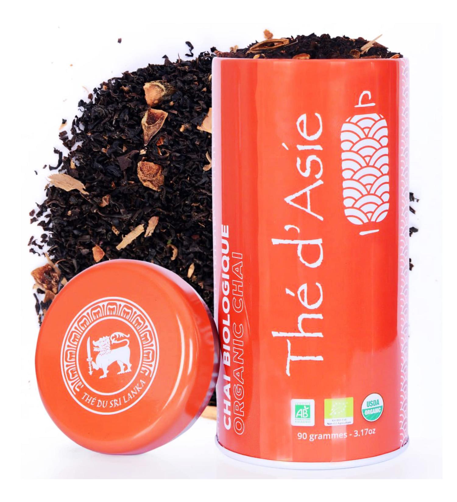 Khla KHLA Organic Black Chai Tea with Ceylan Cinnamon Badiana Clove - Loose Metal Box 90 g - Certified Organic Asian Tea - Buy Online on GoSupps.com