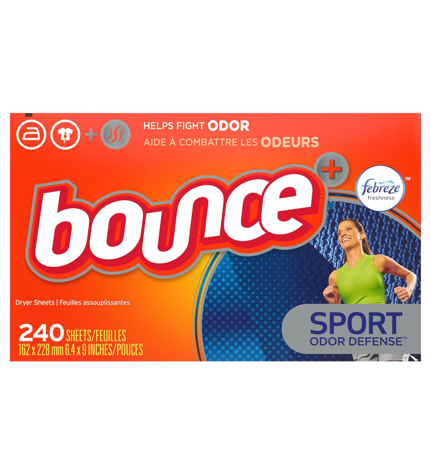 Bounce Plus Febreze Sport Odor Defense Fabric Softener Dryer Sheets - 240 Count - Buy Online on GoSupps.com