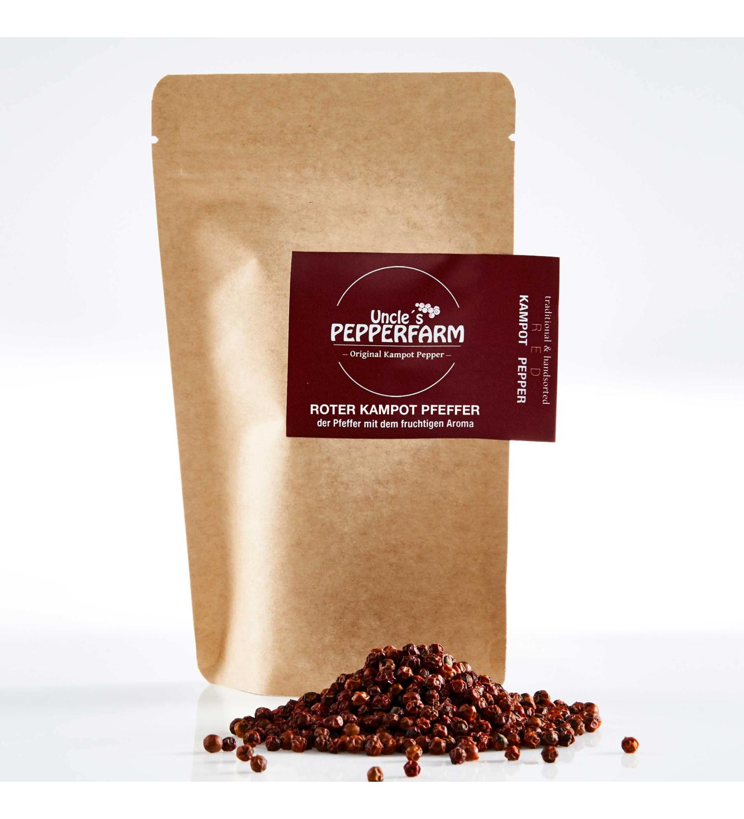  Uncle s Pepperfarm Uncle's Pepperfarm Kampot Red Pepper - Sun-dried red peppercorns - 200g - Buy Online on GoSupps.com