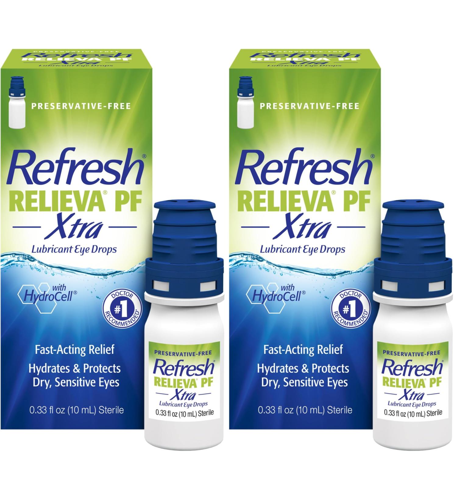 Refresh RELIEVA PF Xtra Preservative-Free Artificial Tears Lubricant Eye Drops 2x0.33 fl oz (20 mL) 2 Count - Buy Online on GoSupps.com
