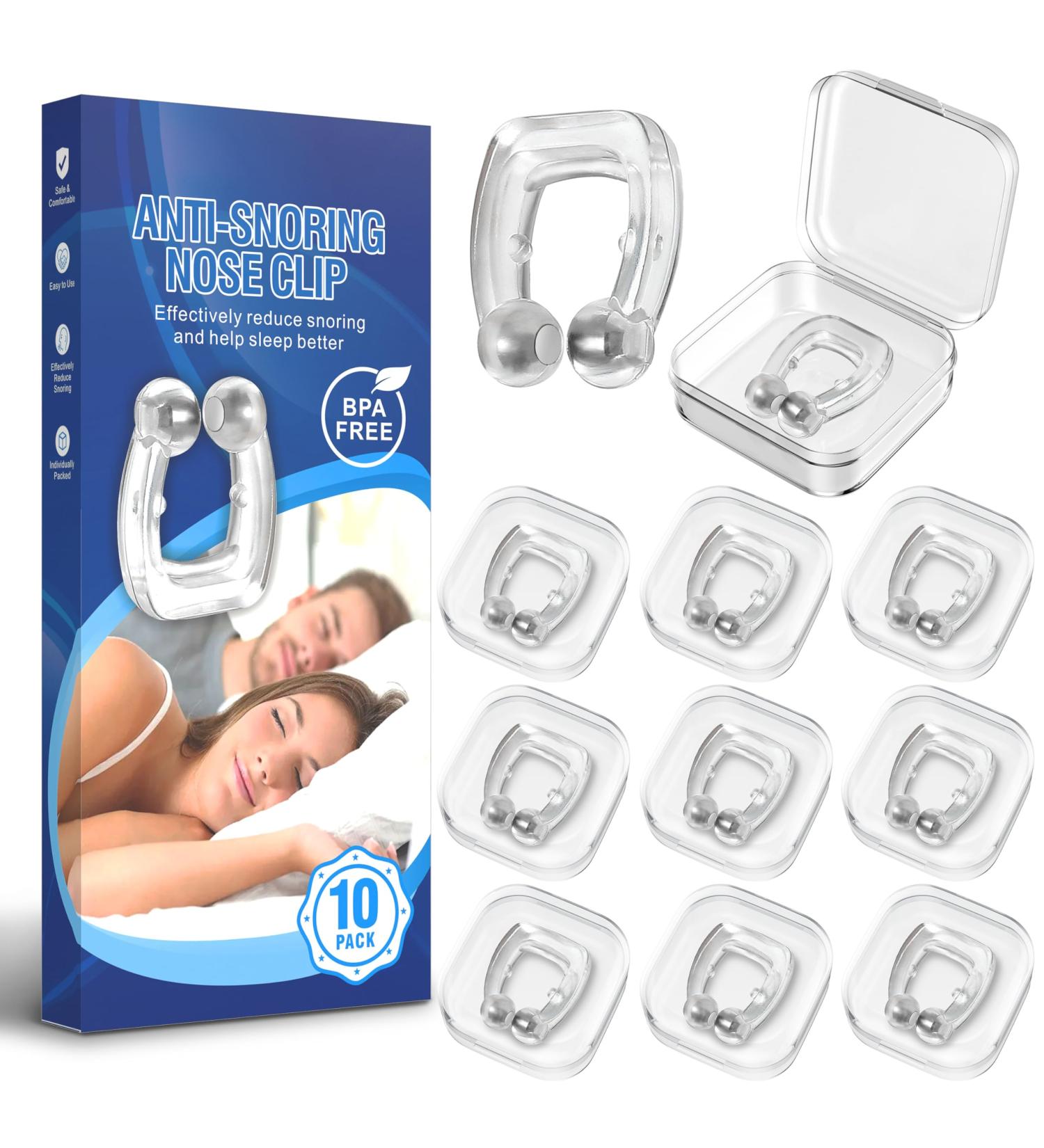 Taoscare Anti Snoring Devices Snoring Solution for Men and Women Silicone Magnetic Nose Clip Effective Hale Breathing Aid Stop Snoring Aids to Snooze Sleep (10 Pack) - Buy Online on GoSupps.com
