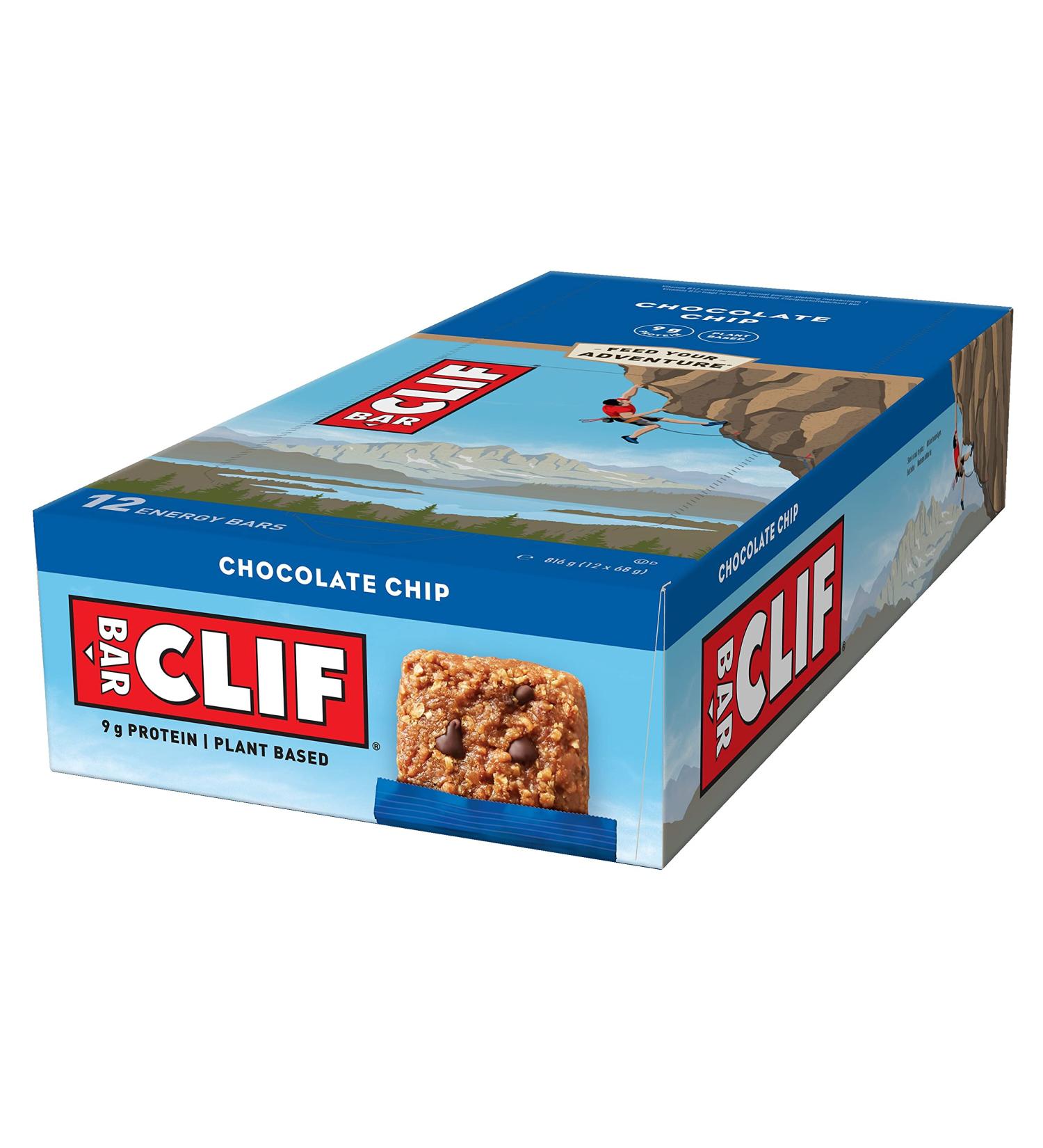 Clif Bar Box of 12 Chocolate Chip Energy Bars - Buy Online on GoSupps.com