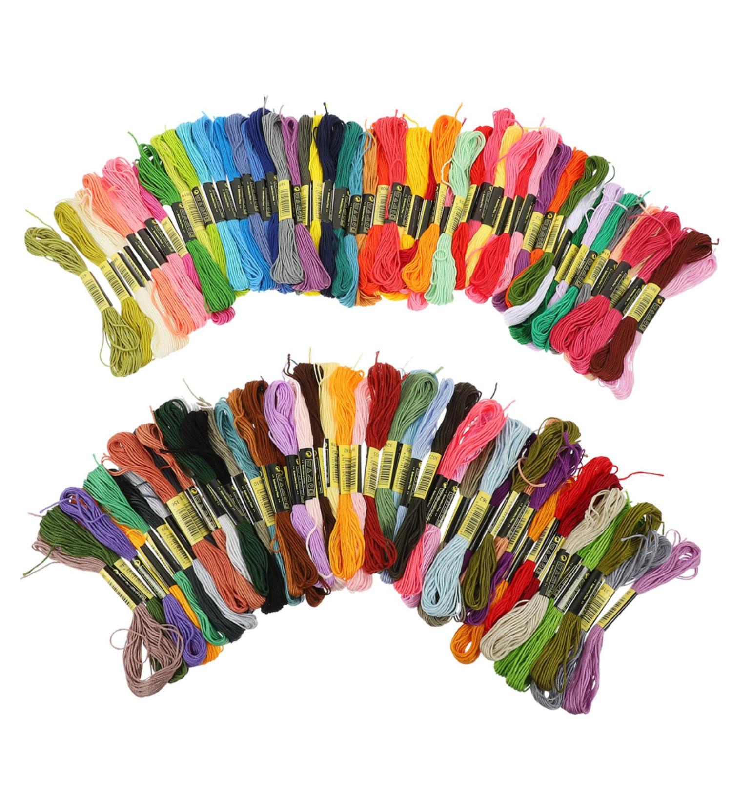 Exceart 124 Pieces Cotton Cross Stitch Thread - Colorful DIY Craft & Bracelet Making Yarn - Buy Online on GoSupps.com